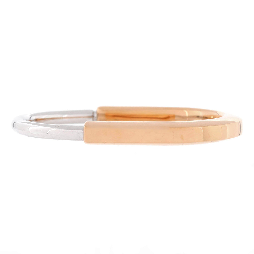 Lock Bangle Bracelet 18K Rose Gold and 18K White Gold