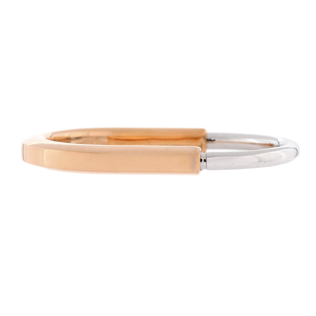 Lock Bangle Bracelet 18K Rose Gold and 18K White Gold