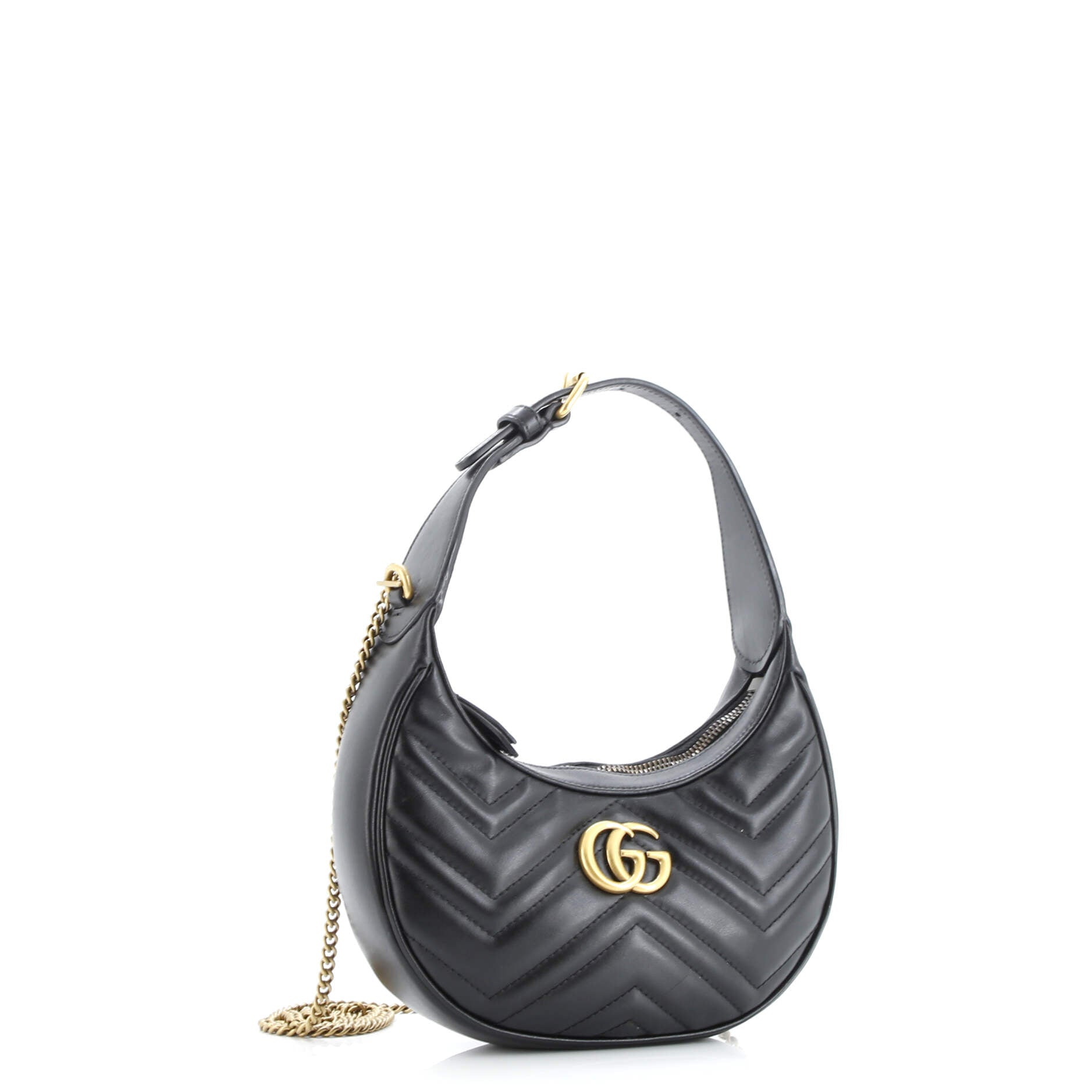 GG Marmont Half Moon Hobo Matelasse Leather Mini