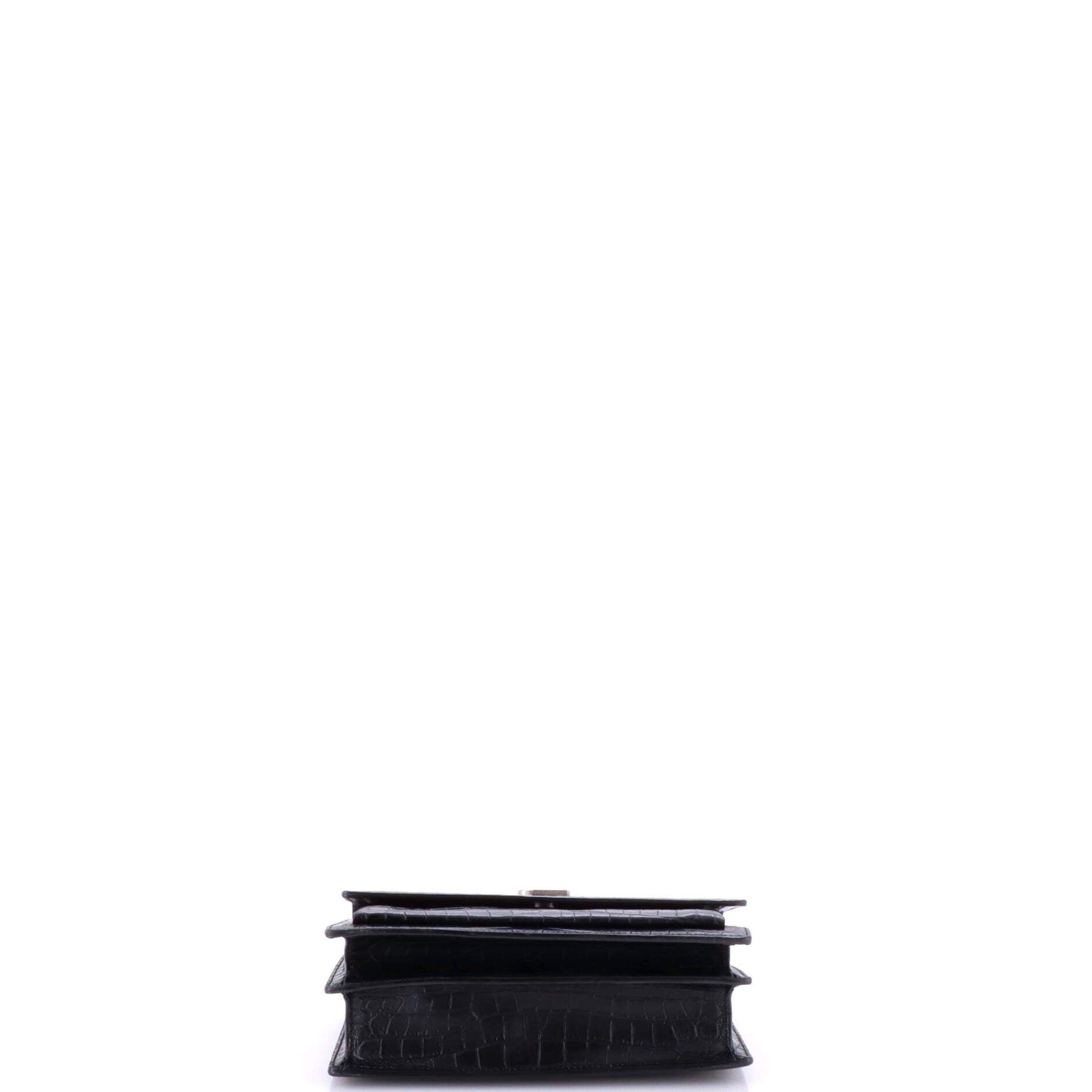Sunset Crossbody Bag Crocodile Embossed Leather Medium