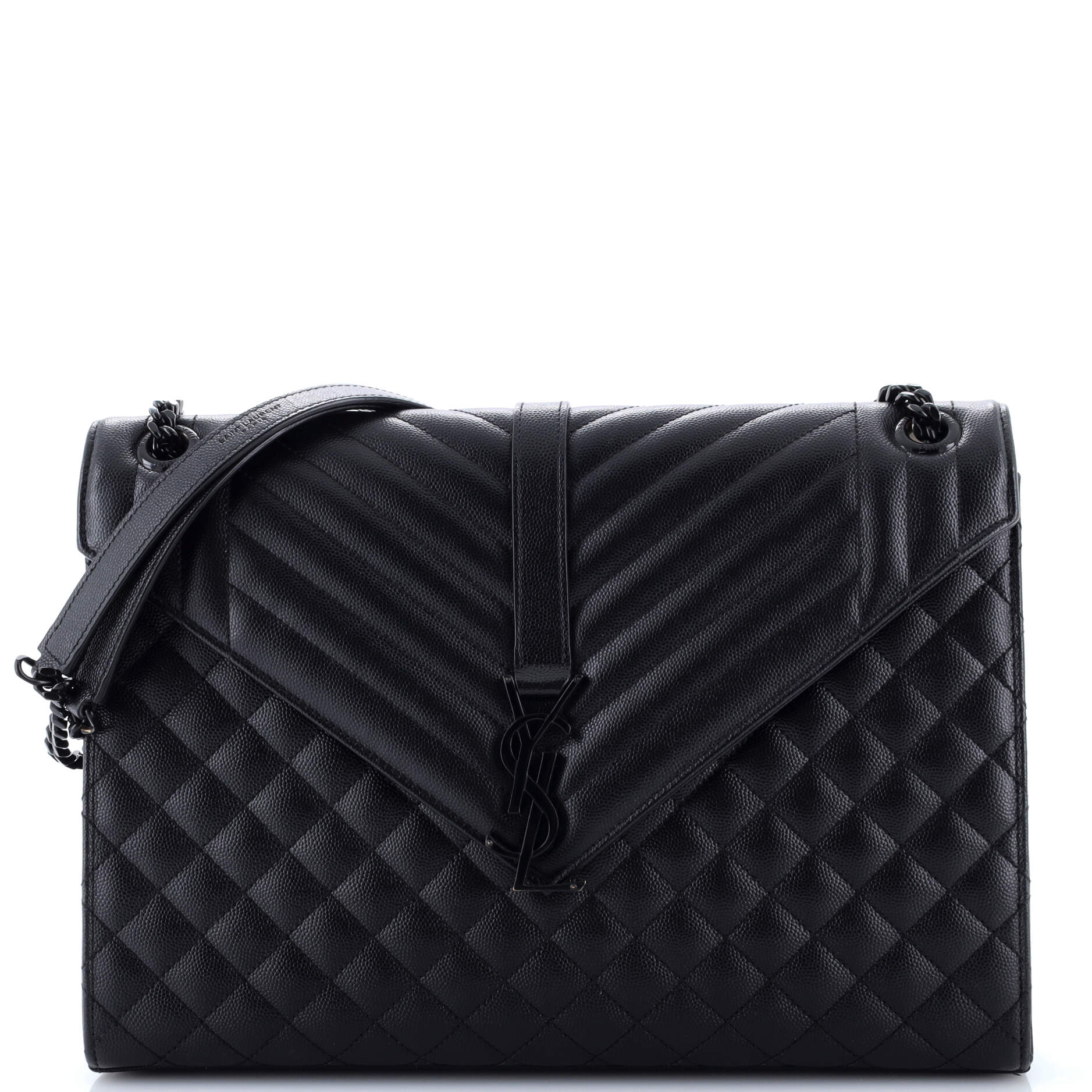 Classic Monogram Envelope Satchel Mixed Matelasse Leather Large