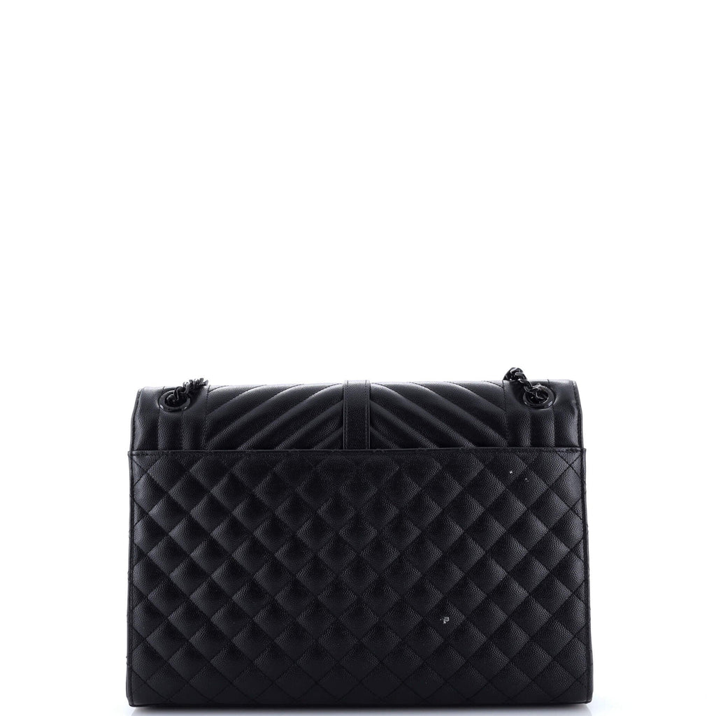 Classic Monogram Envelope Satchel Mixed Matelasse Leather Large