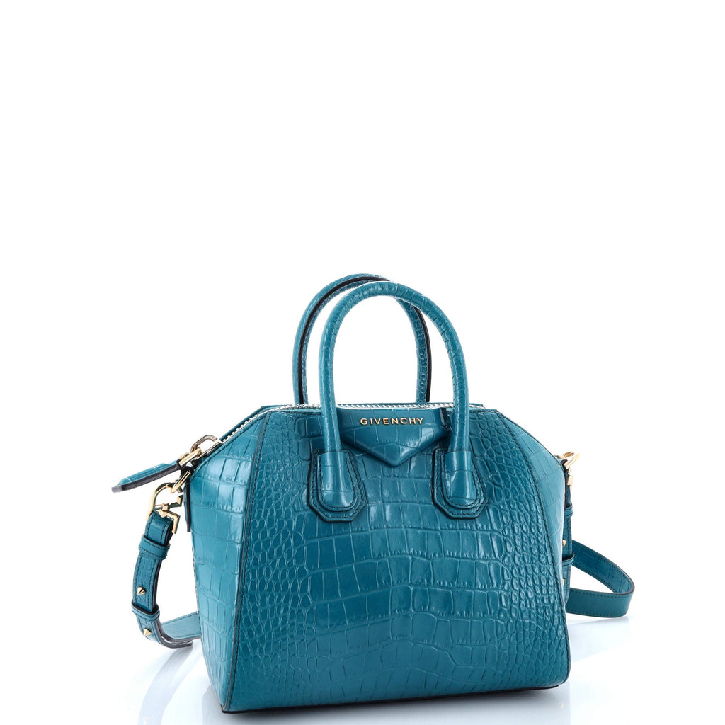 Antigona Bag Crocodile Embossed Leather Mini