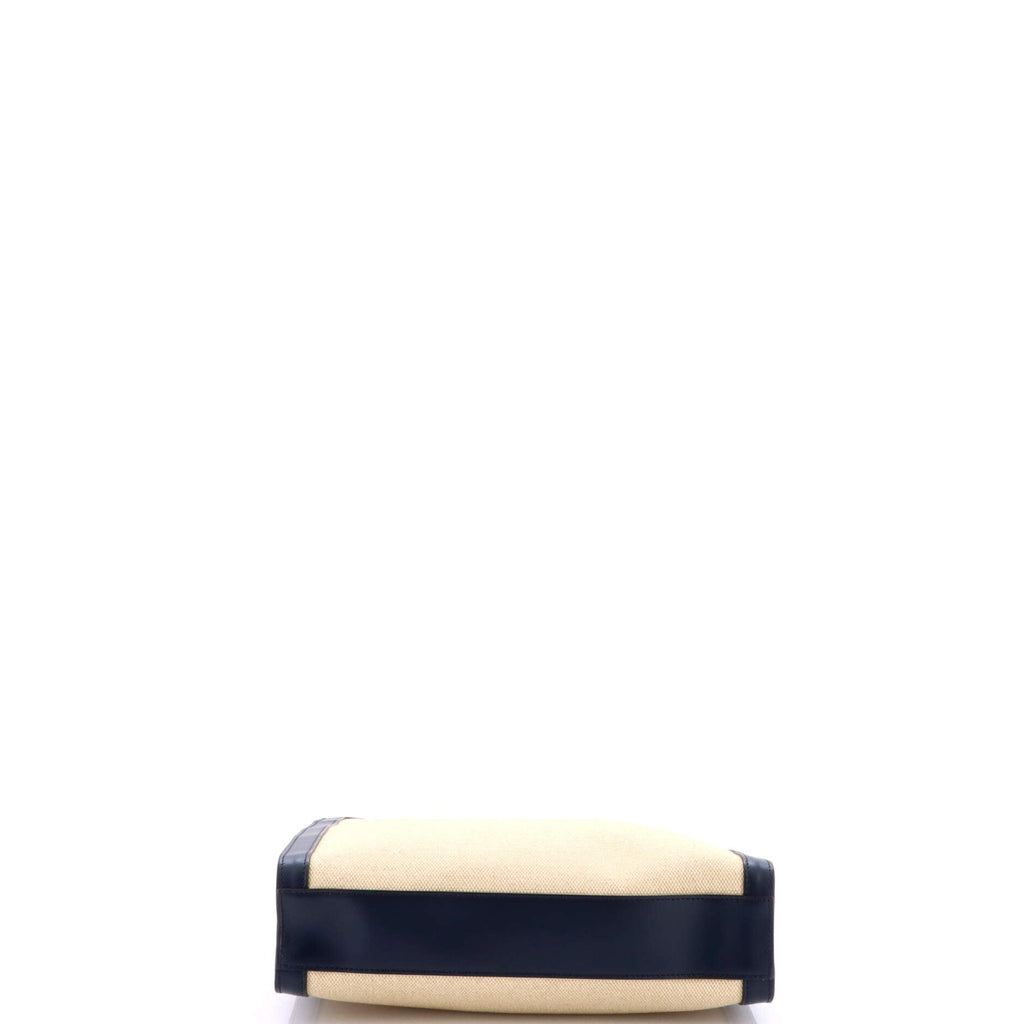 Vertical Cabas Tote Canvas with Leather Small
