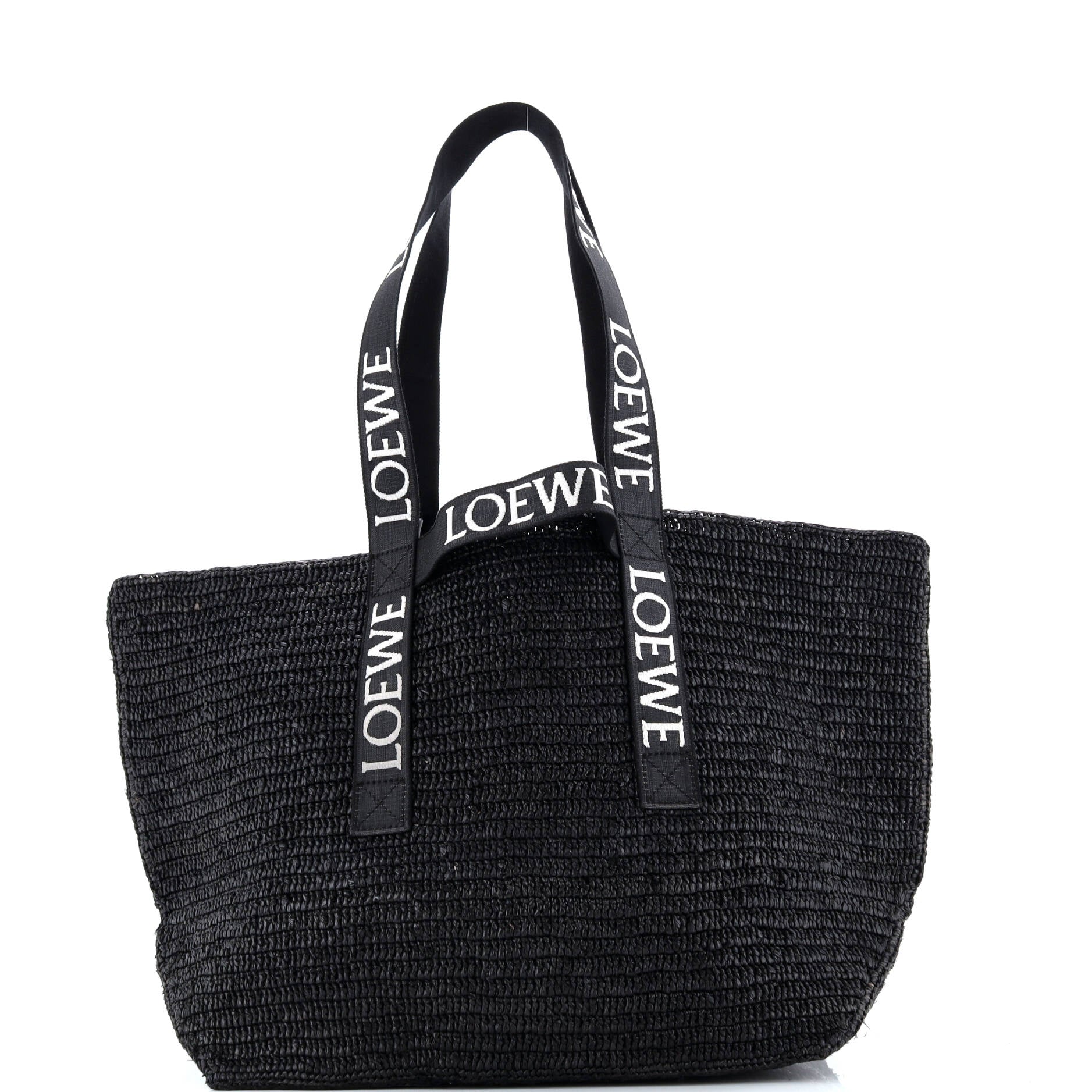 Fold Logo Strap Tote Raffia Large