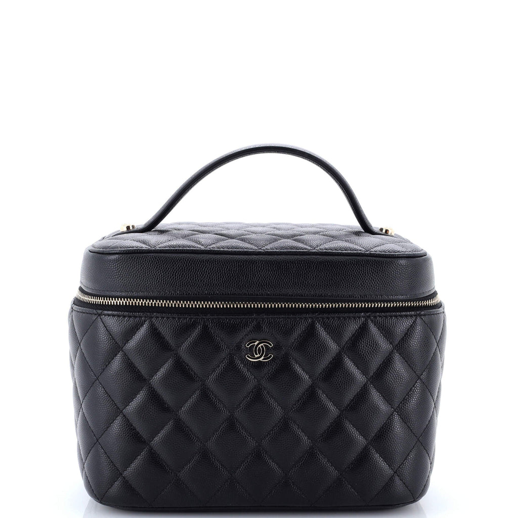 Classic Vanity Case Quilted Caviar Medium