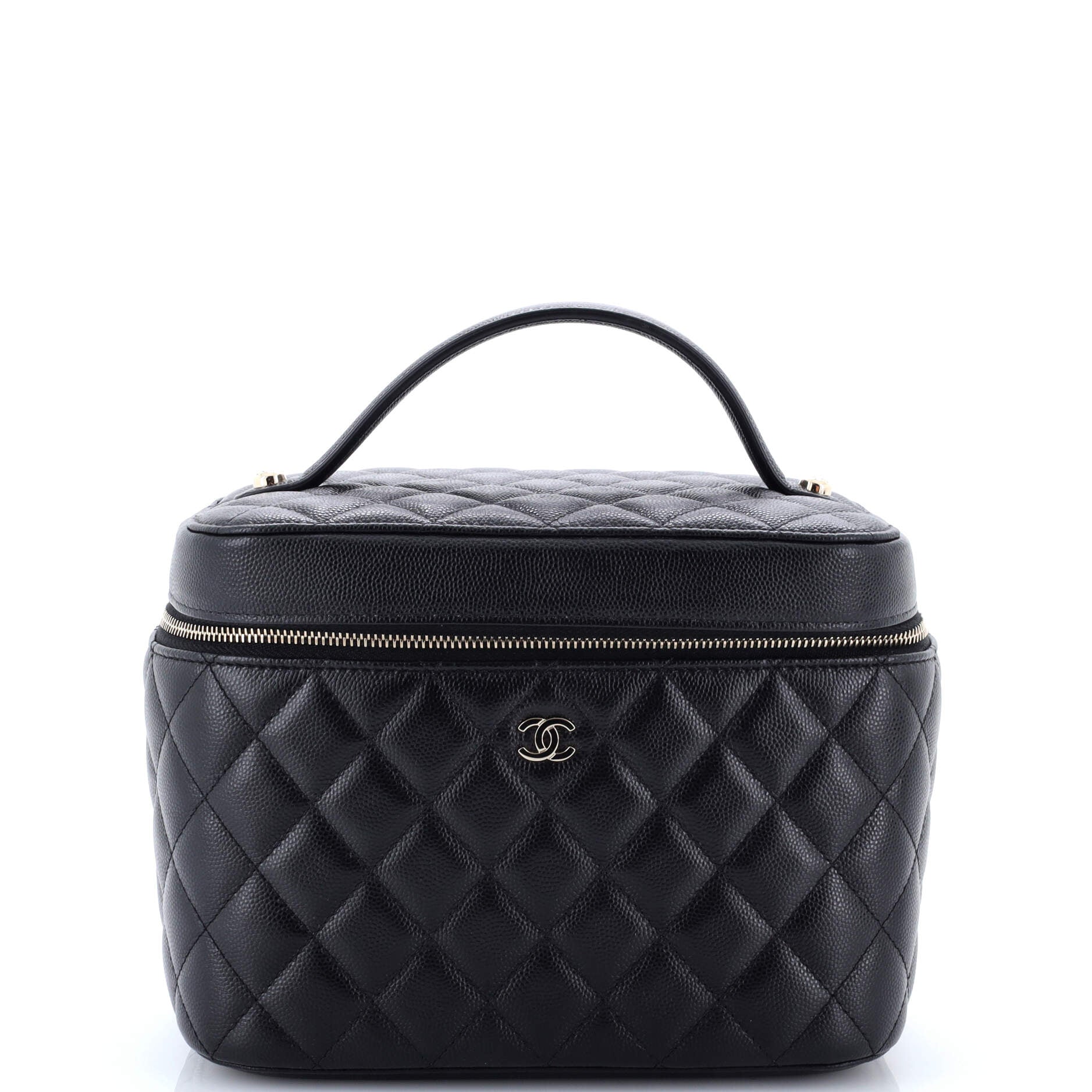 Classic Vanity Case Quilted Caviar Medium