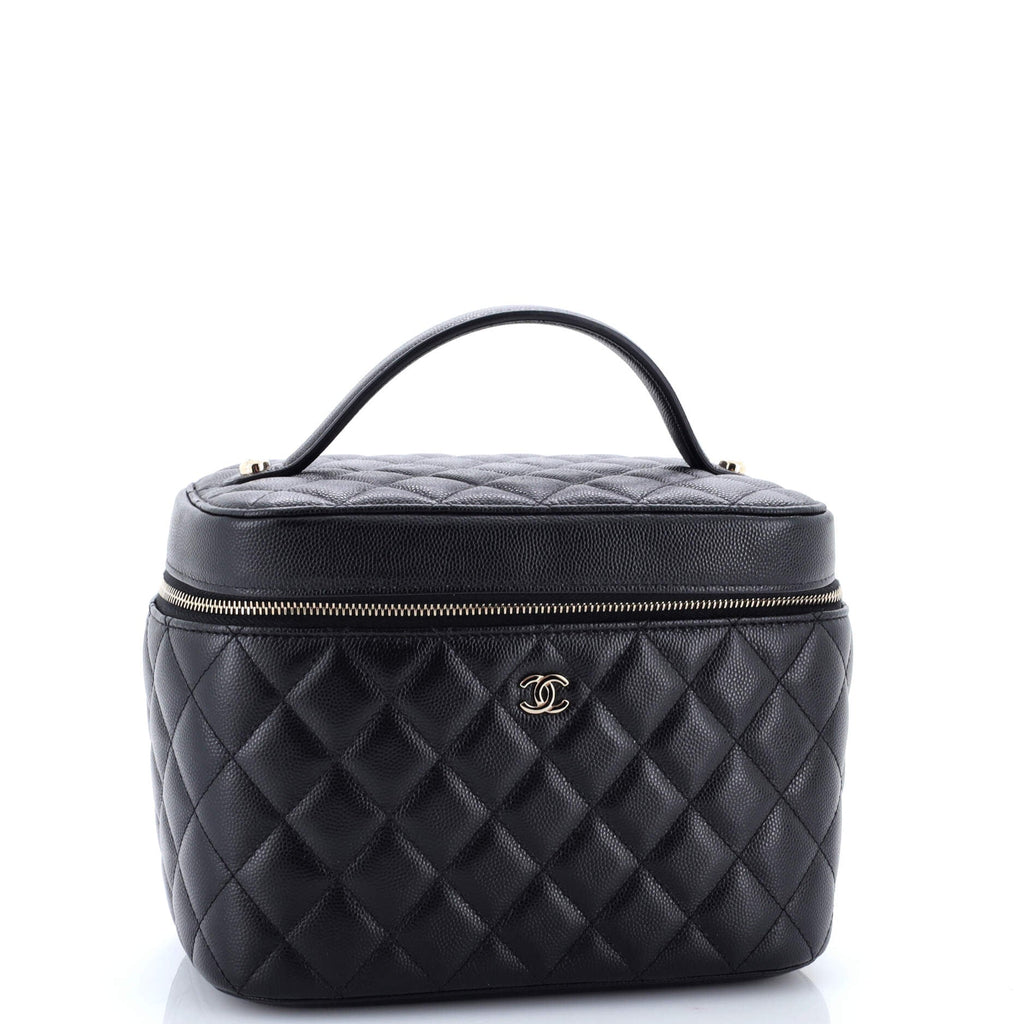Classic Vanity Case Quilted Caviar Medium