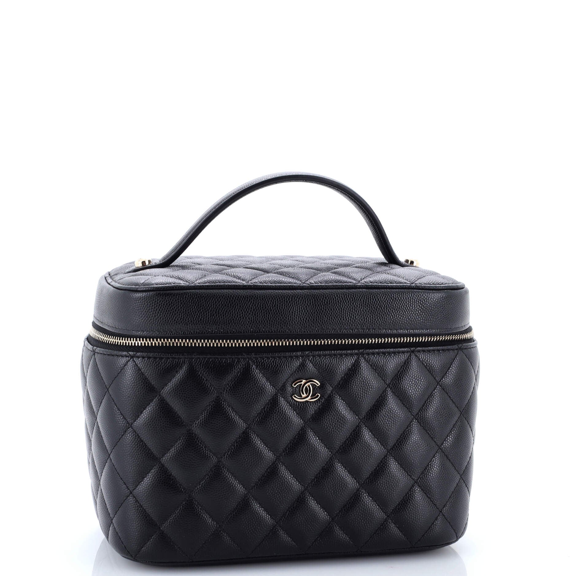 Classic Vanity Case Quilted Caviar Medium