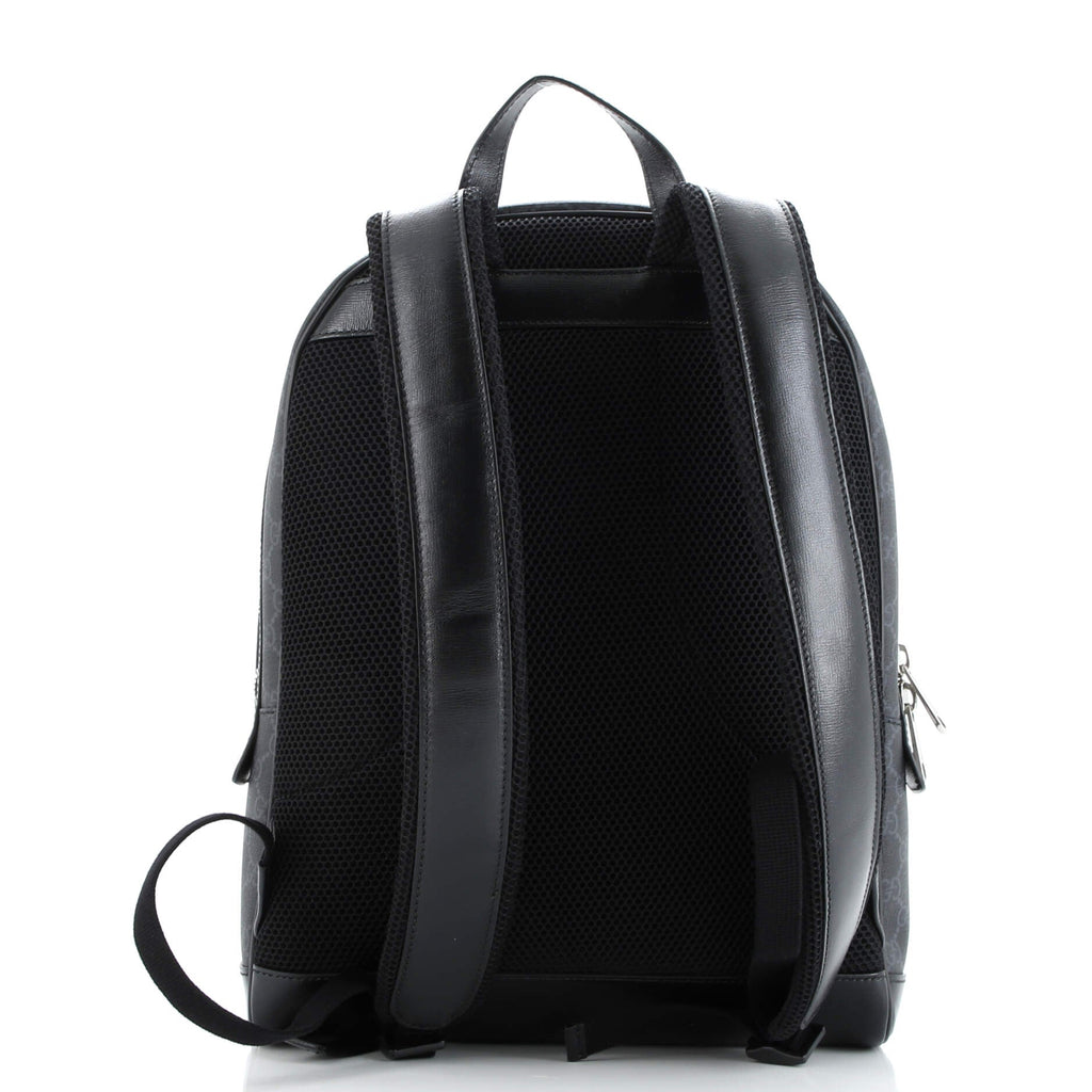 Interlocking G Patch Zip Backpack GG Coated Canvas Medium