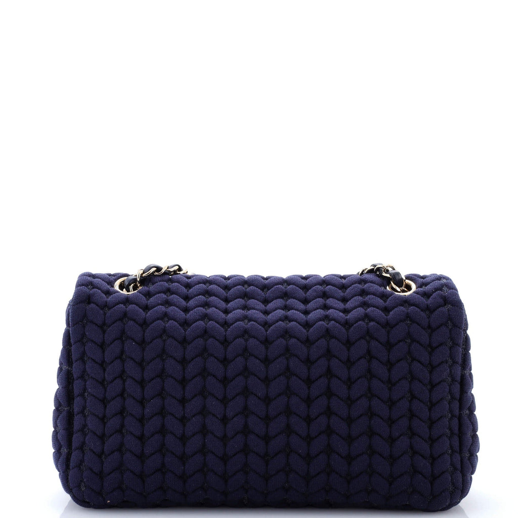 CC Chain Flap Bag Chevron Knit Jersey Medium