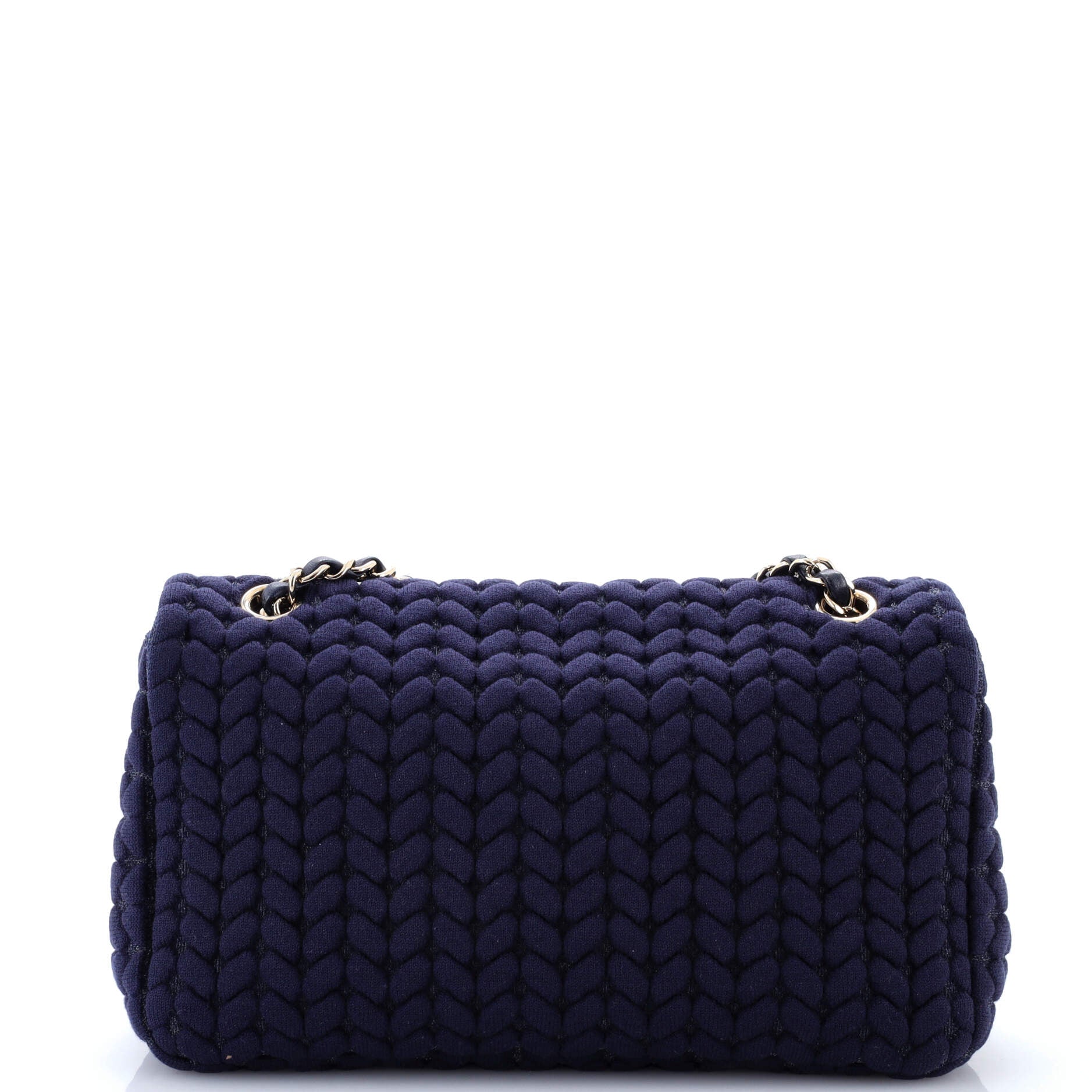 CC Chain Flap Bag Chevron Knit Jersey Medium