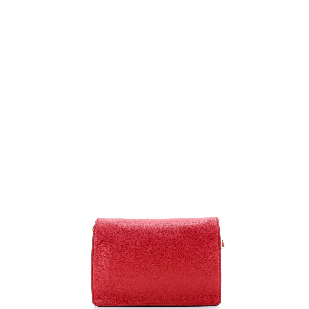 Dual Strap Flap Crossbody Bag Vitello Daino Small