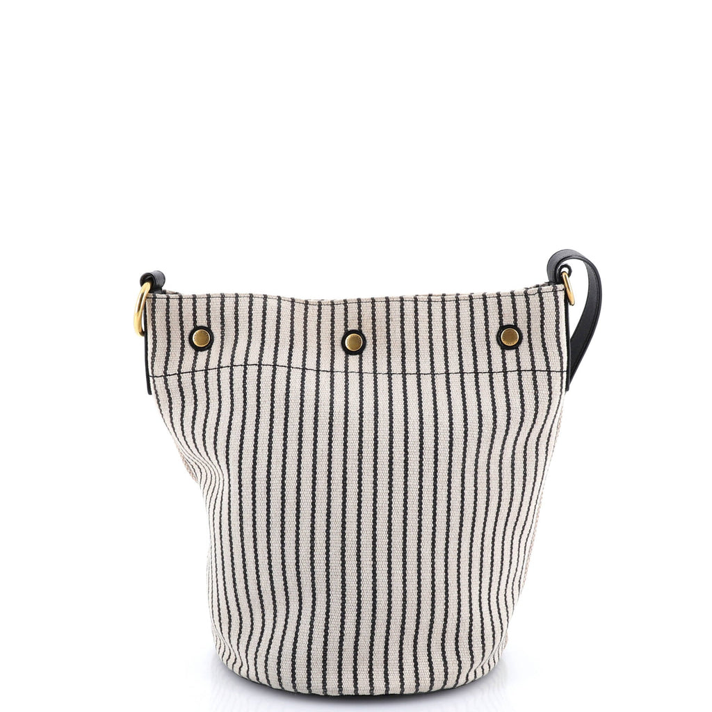 Rive Gauche Bucket Bag Striped Canvas