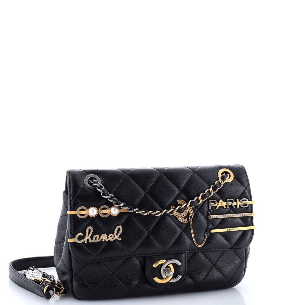 Coco Clips Flap Bag Embellished Quilted Lambskin Small