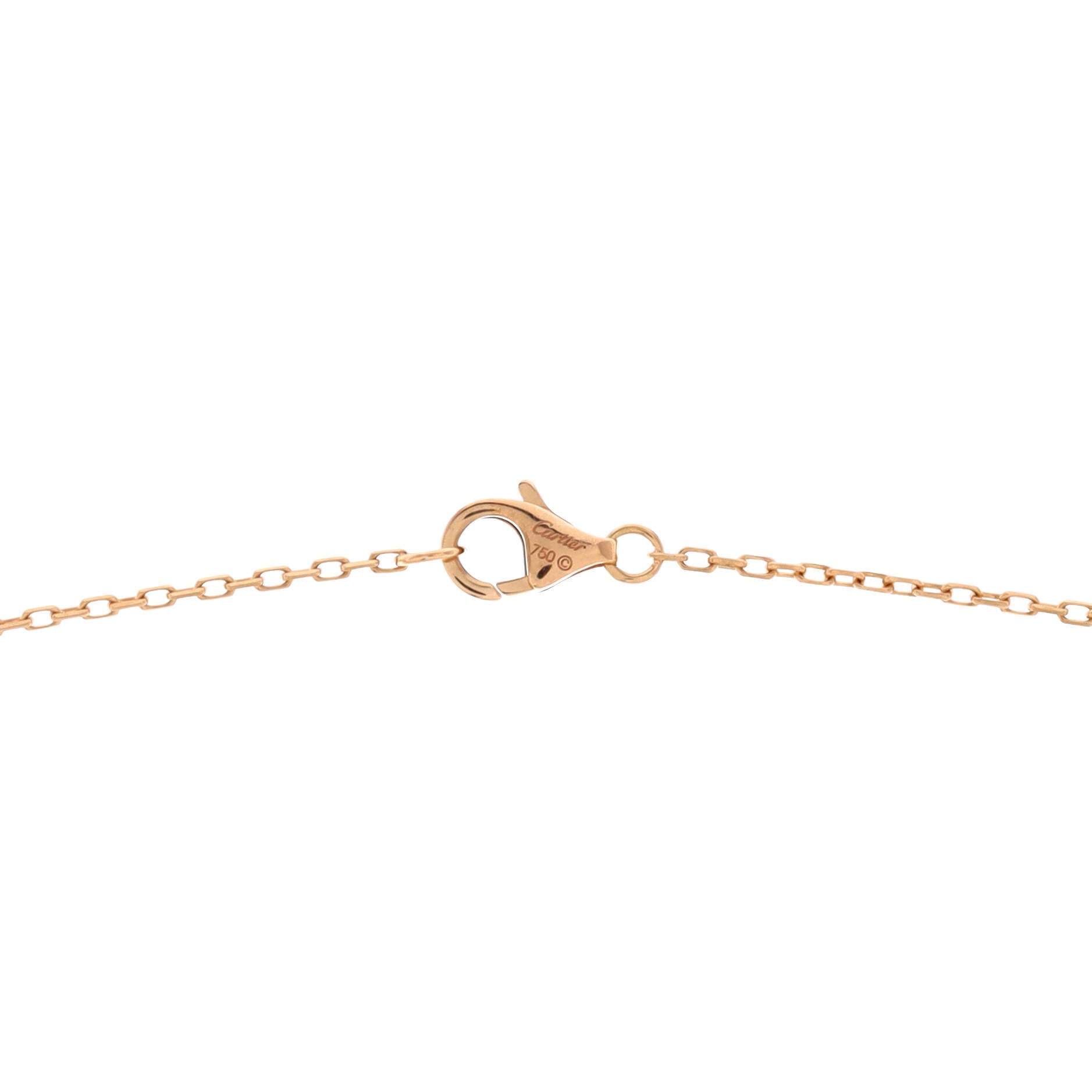 Double C de Cartier Pendant Necklace 18K Rose Gold and Diamonds
