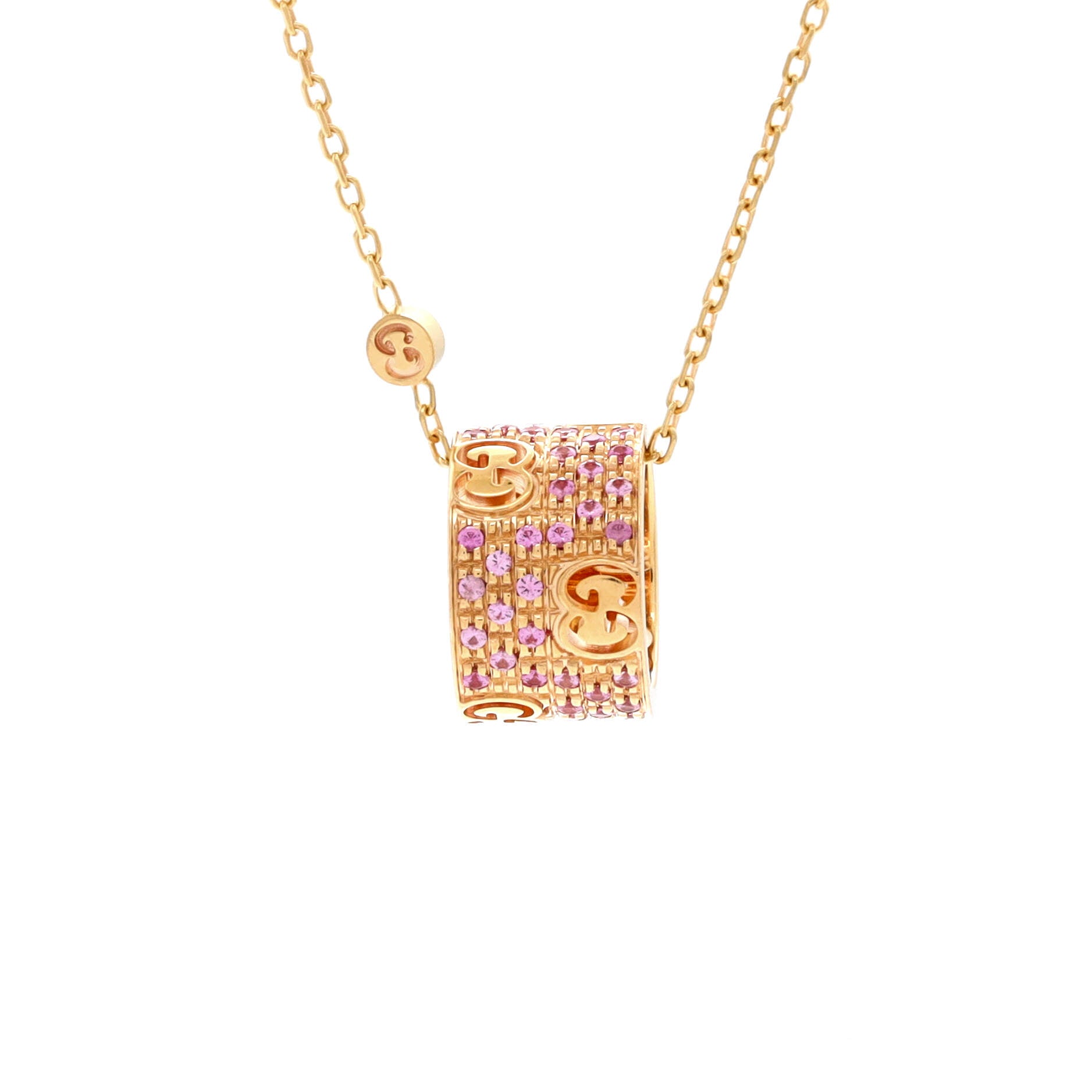 Icon Stardust Pendant Necklace 18K Rose Gold with Pink Sapphires