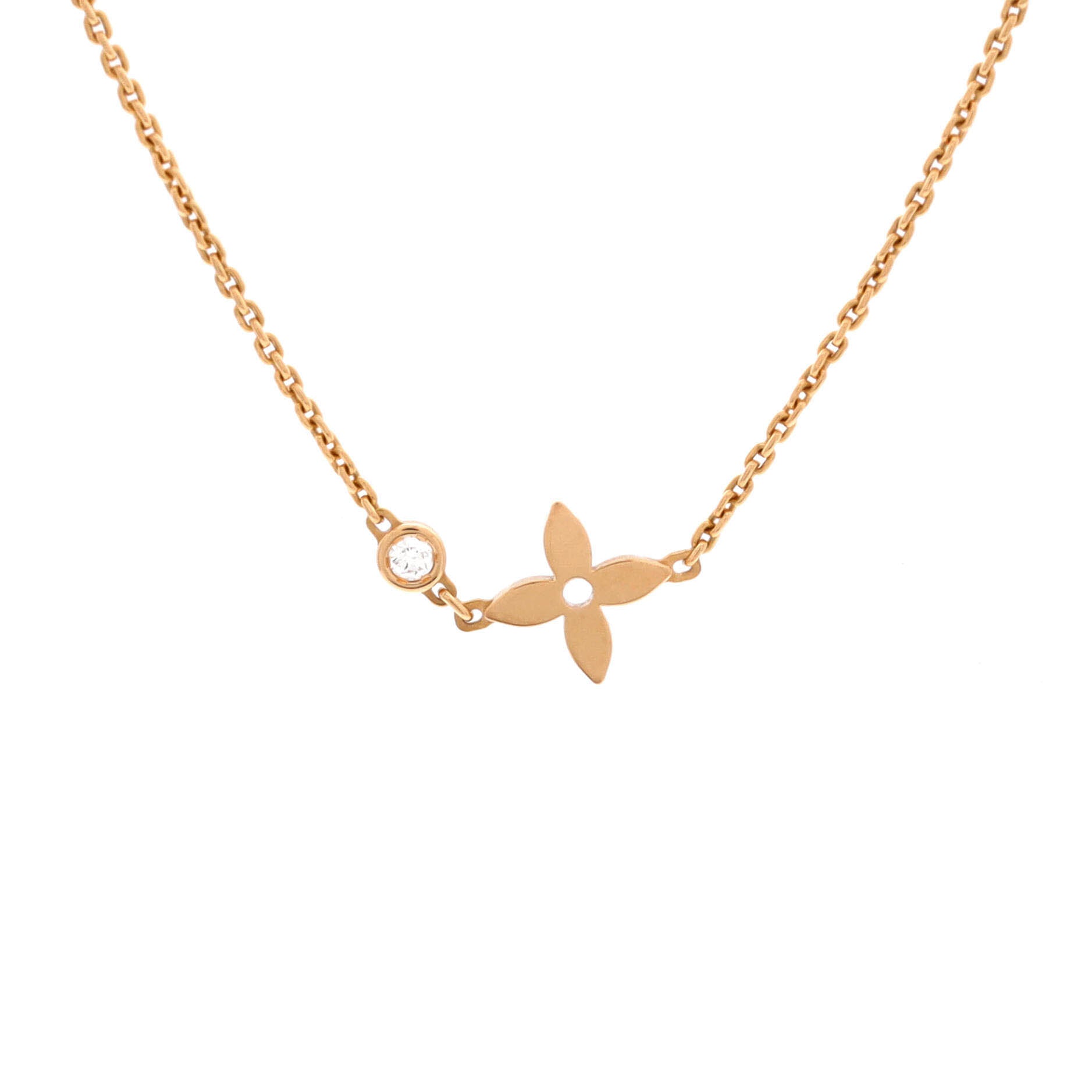 Monogram Idylle Necklace 18K Rose Gold with Diamond