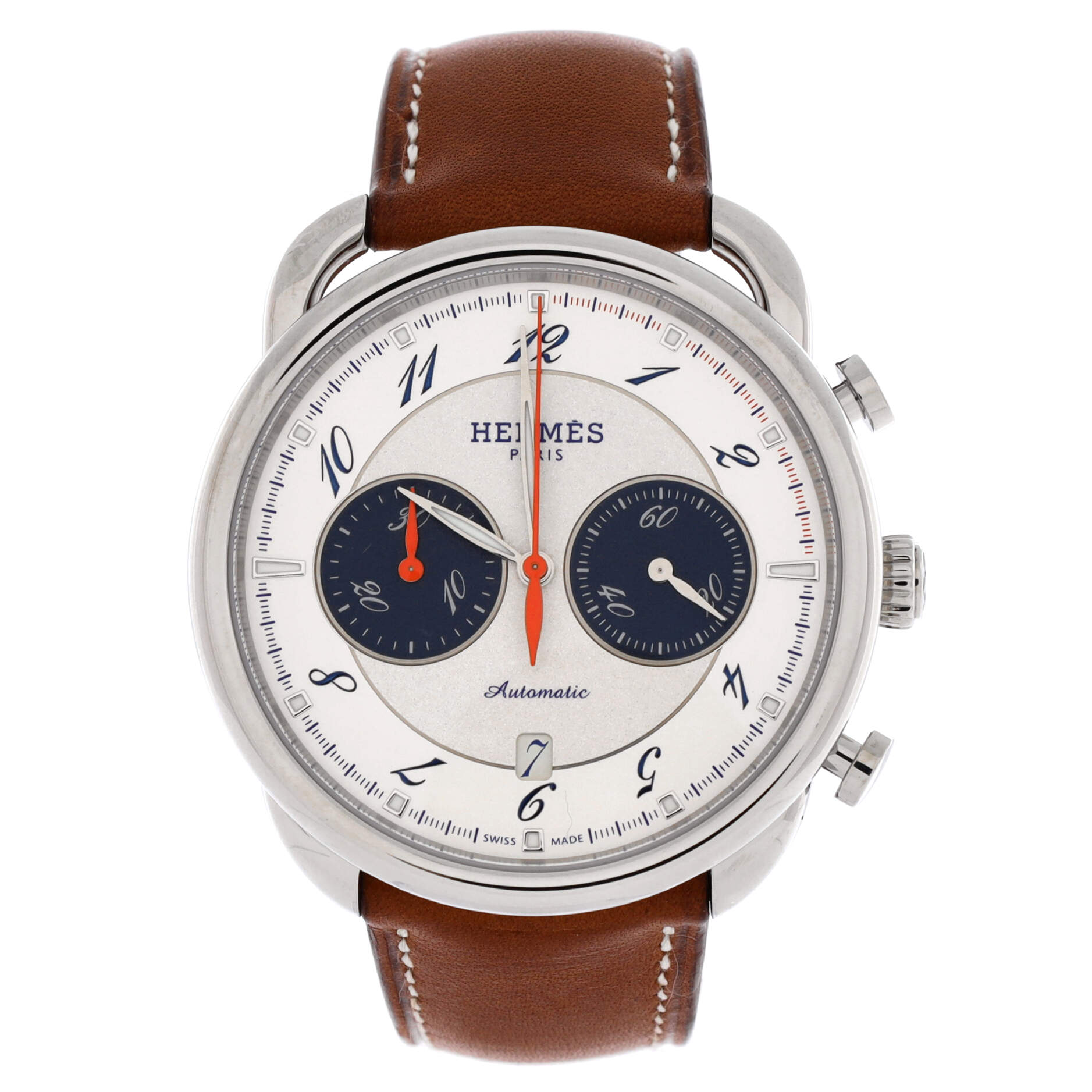 Arceau Chronograph Automatic Watch Stainless Steel and Leather 43