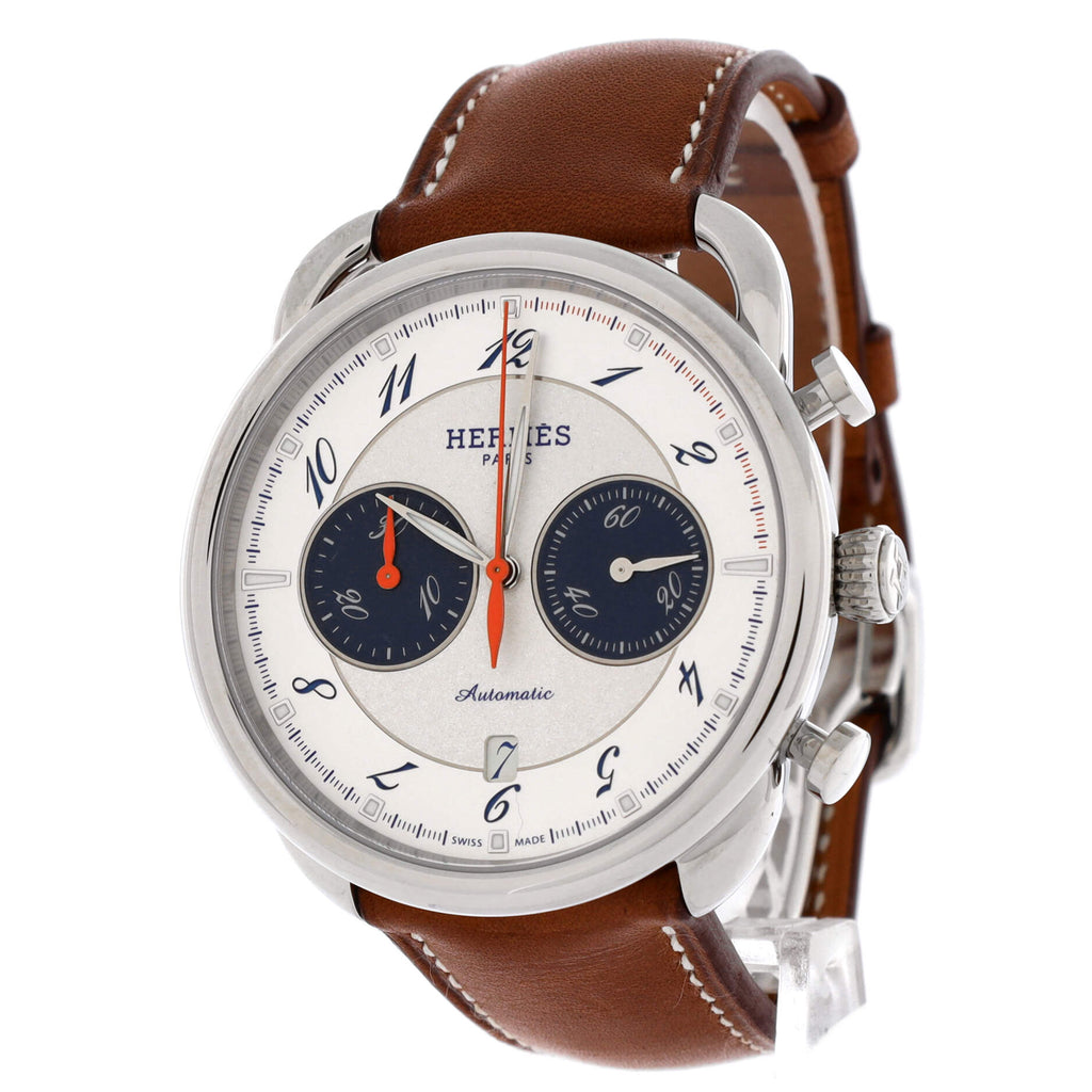 Arceau Chronograph Automatic Watch Stainless Steel and Leather 43