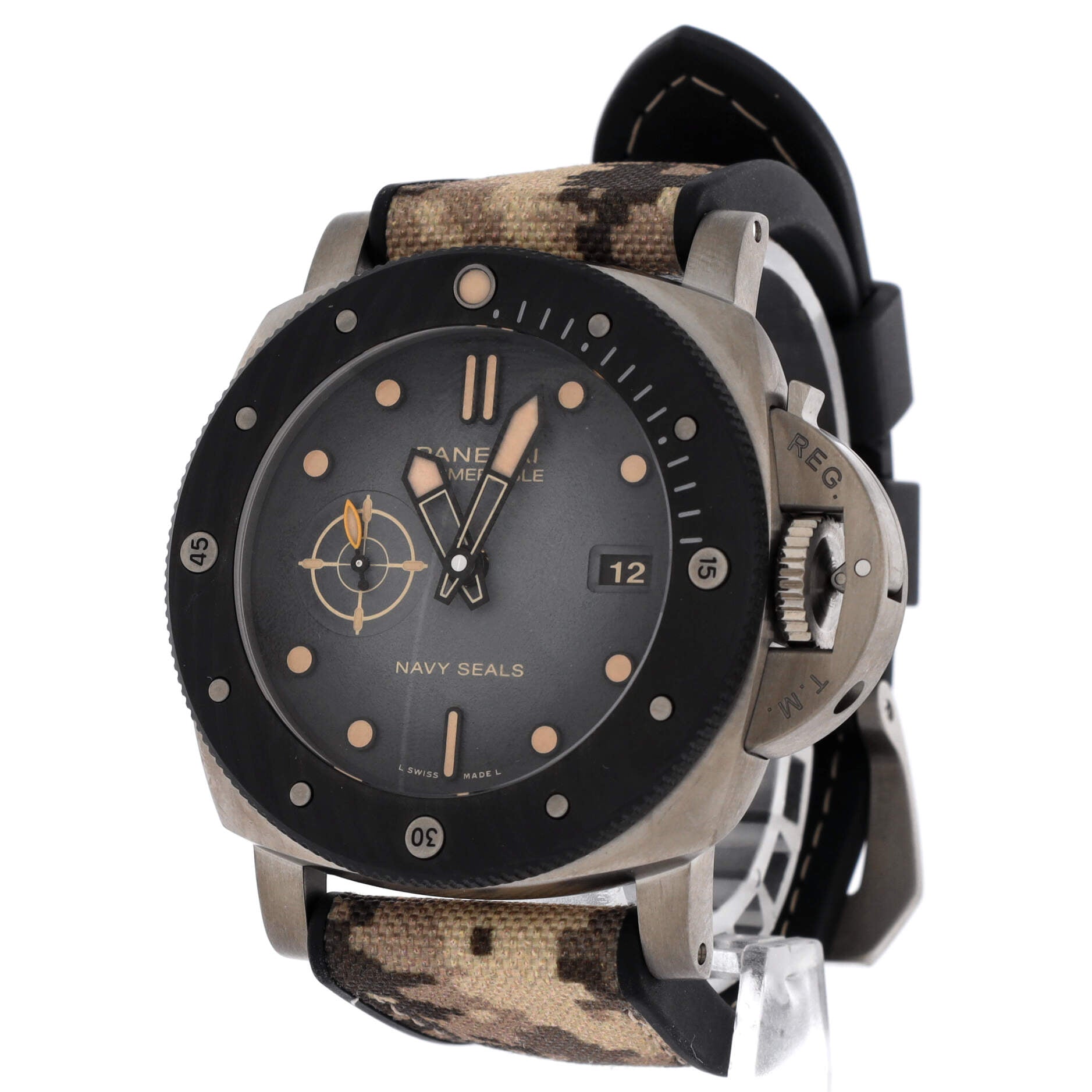 Submersible Navy Seals Titanio Limited Edition Automatic Watch Brushed Titanium with Carbotech 47