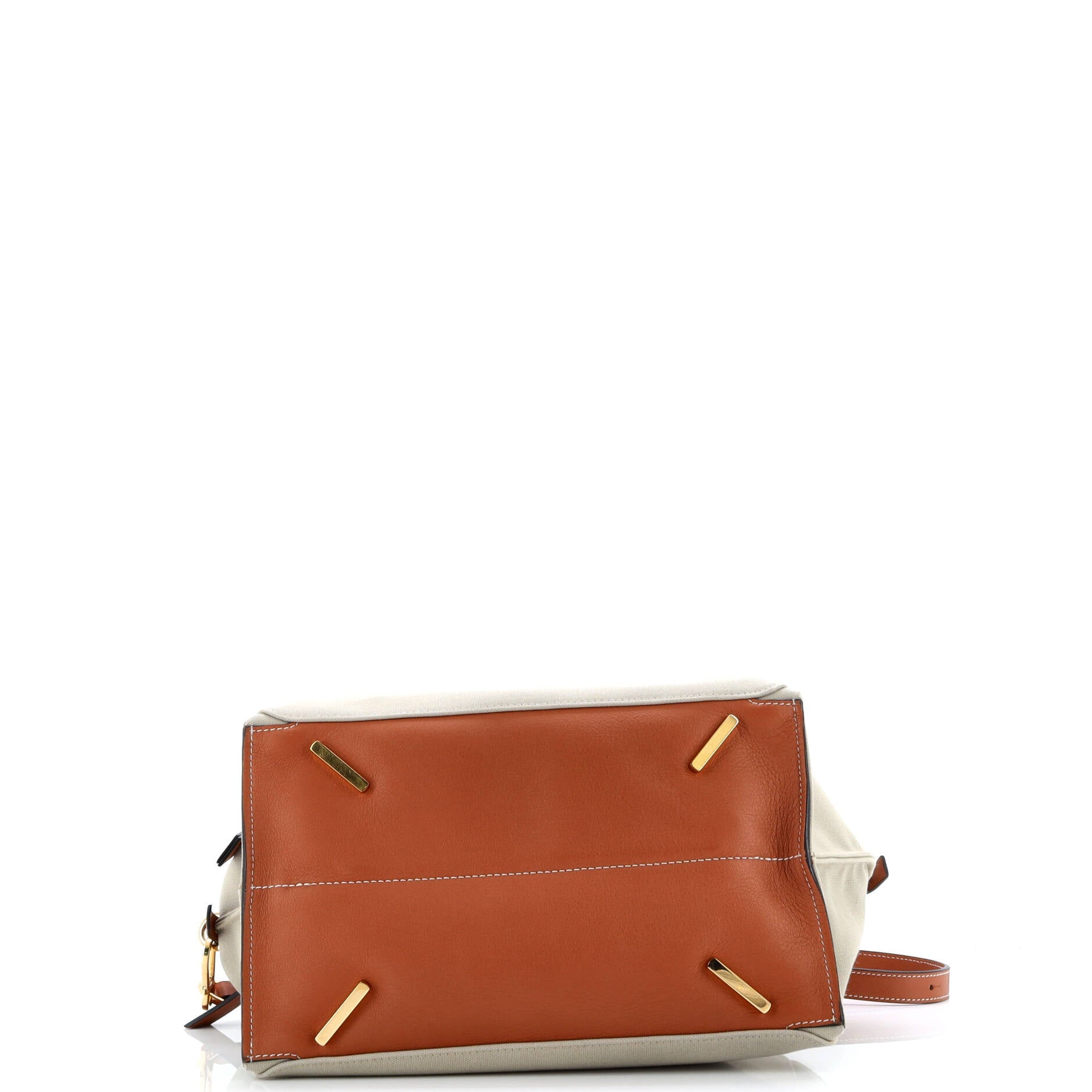 Double Zip Shoulder Bag Canvas and Leather