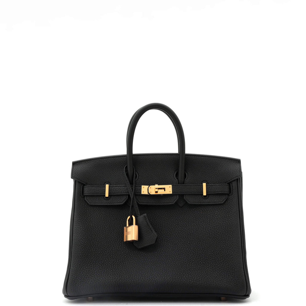 Birkin Handbag Noir Togo with Rose Gold Hardware 25
