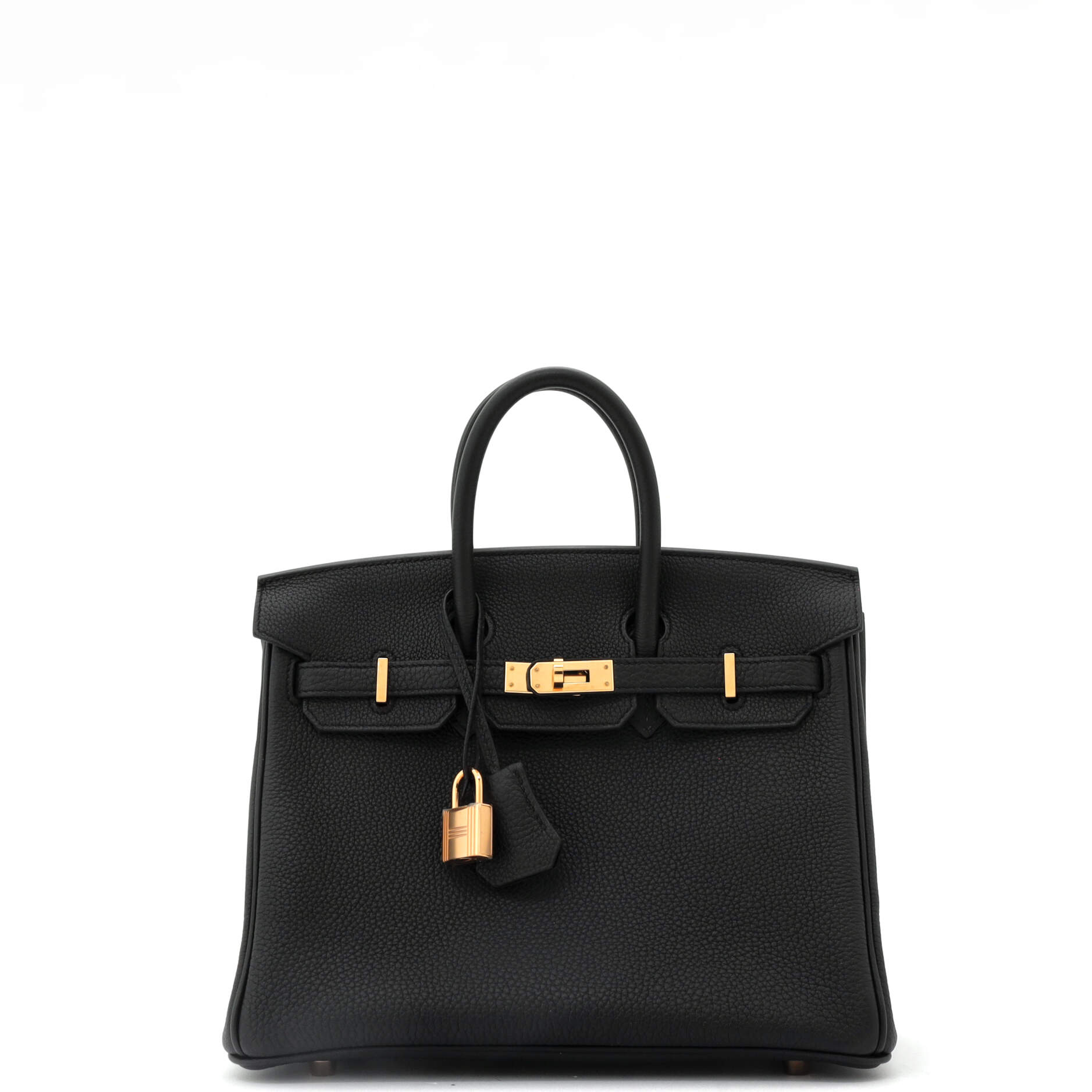 Birkin Handbag Noir Togo with Rose Gold Hardware 25