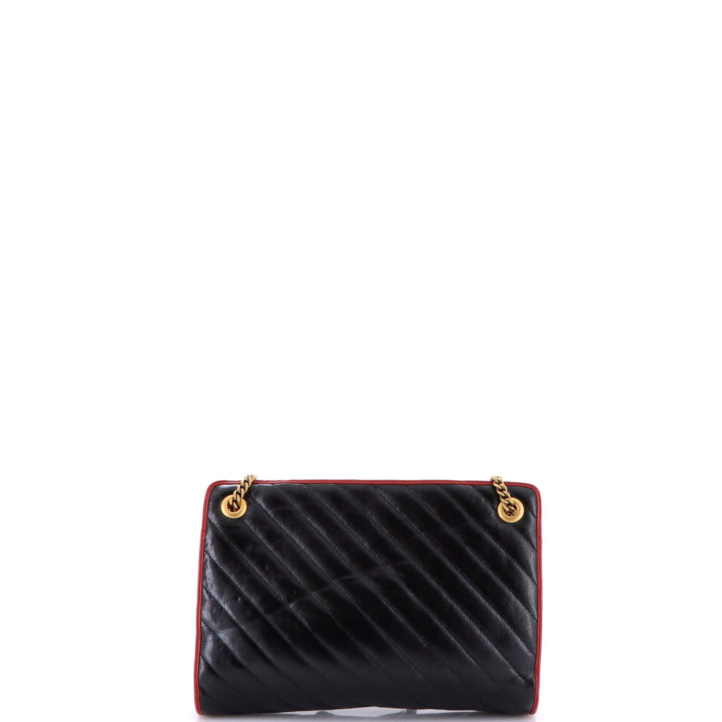 GG Marmont Accordion Shoulder Bag Diagonal Quilted Leather Medium