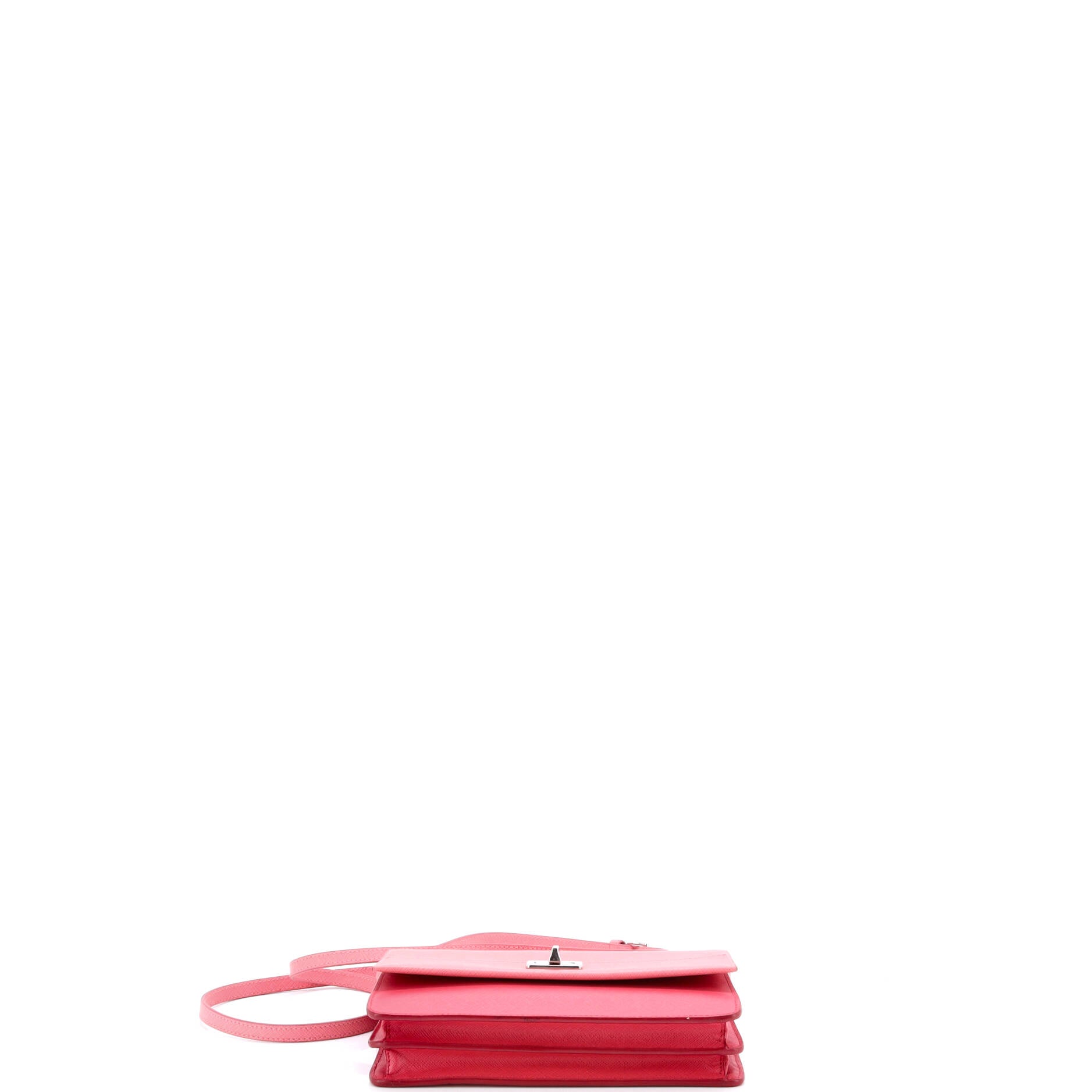 Turn Lock Wallet Crossbody Saffiano Leather Small