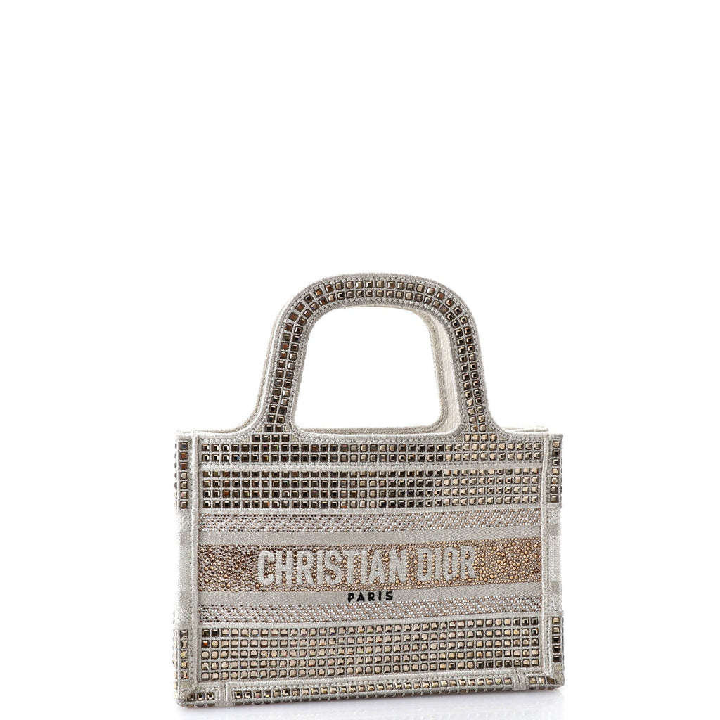 Book Tote Embellished Embroidered Canvas Mini