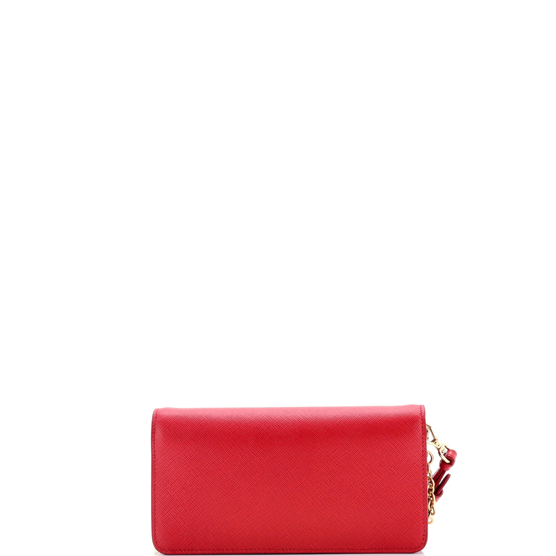 Monochrome Wristlet Wallet on Chain Saffiano Leather Mini