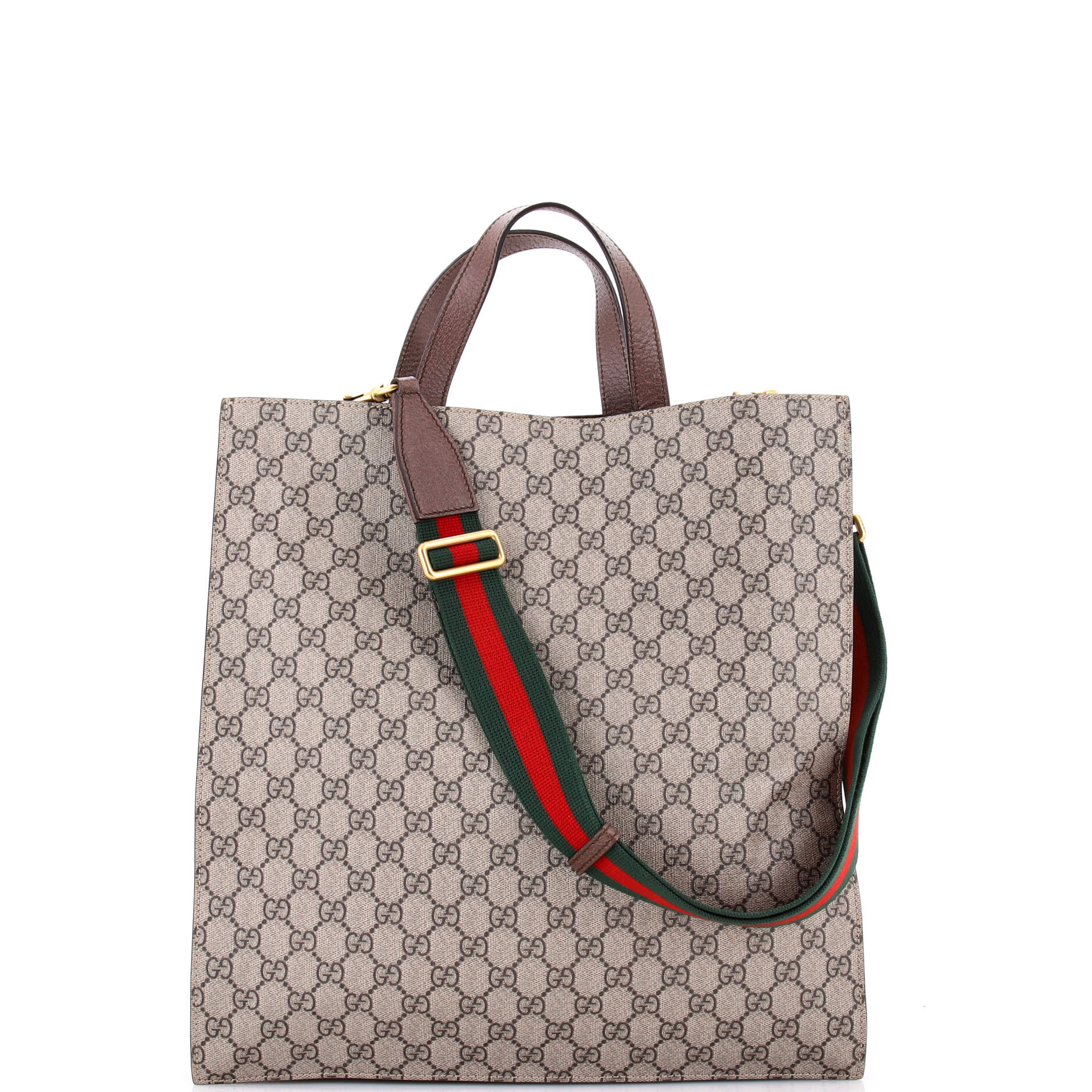 Courrier Convertible Soft Open Tote GG Coated Canvas with Applique North South