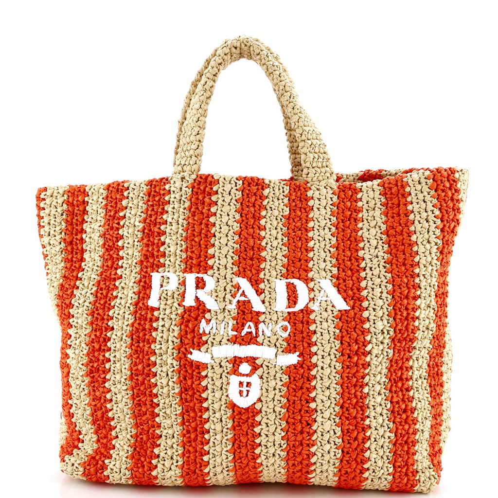 Logo Tote Raffia Large