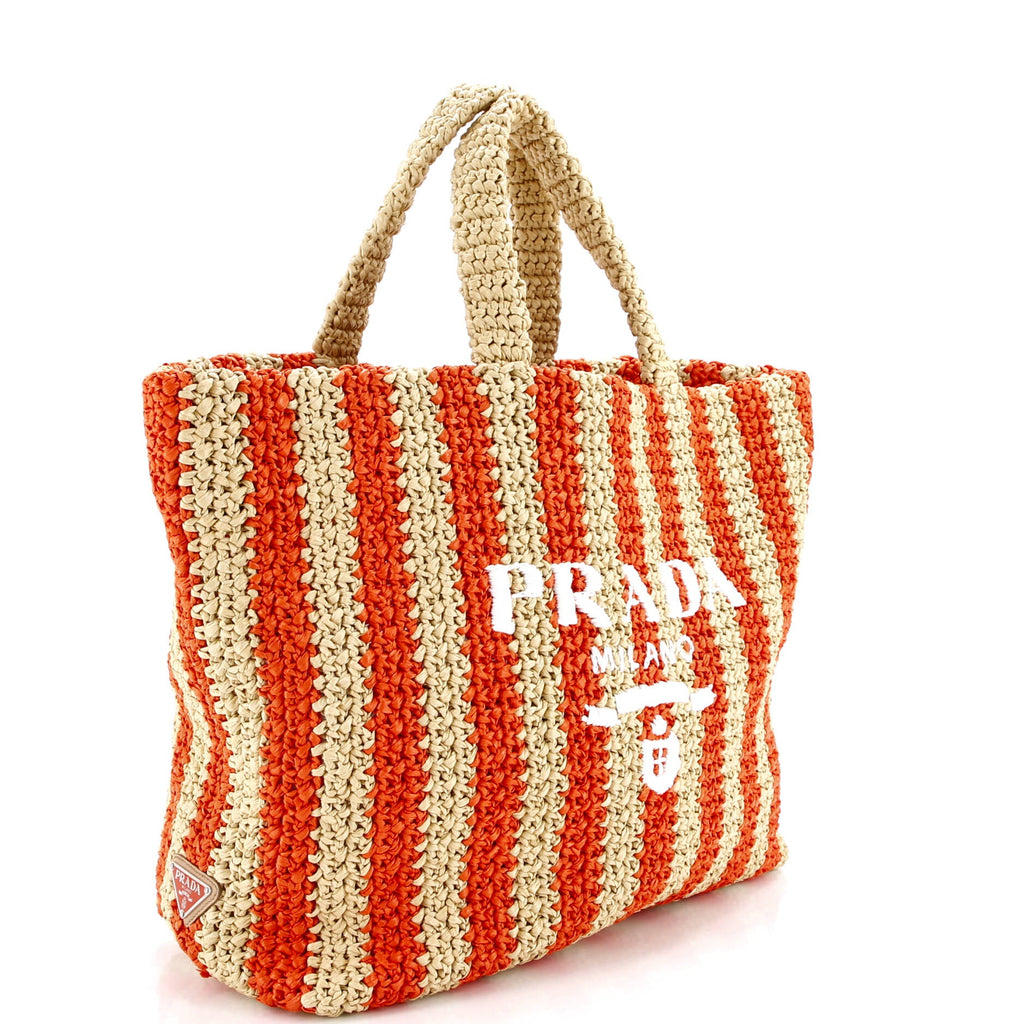 Logo Tote Raffia Large