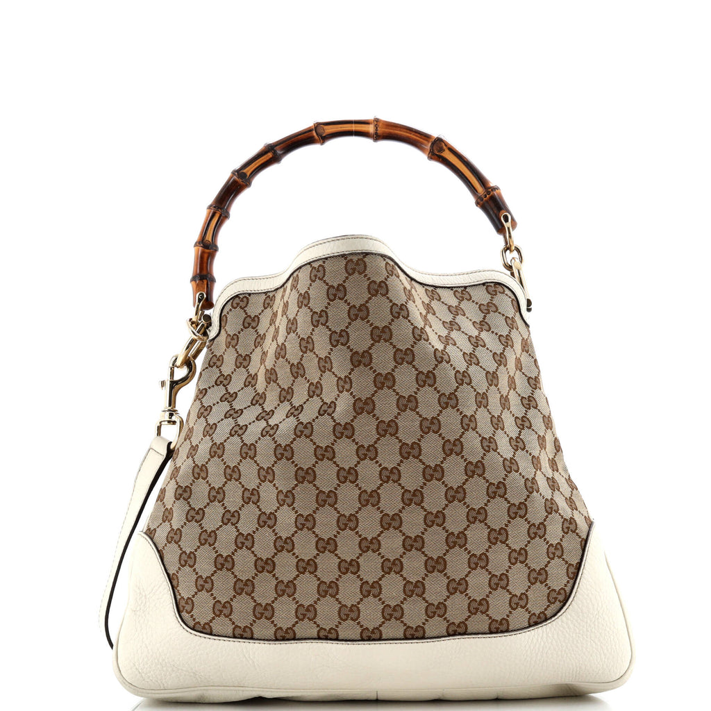 Diana Bamboo Shoulder Bag GG Canvas Medium