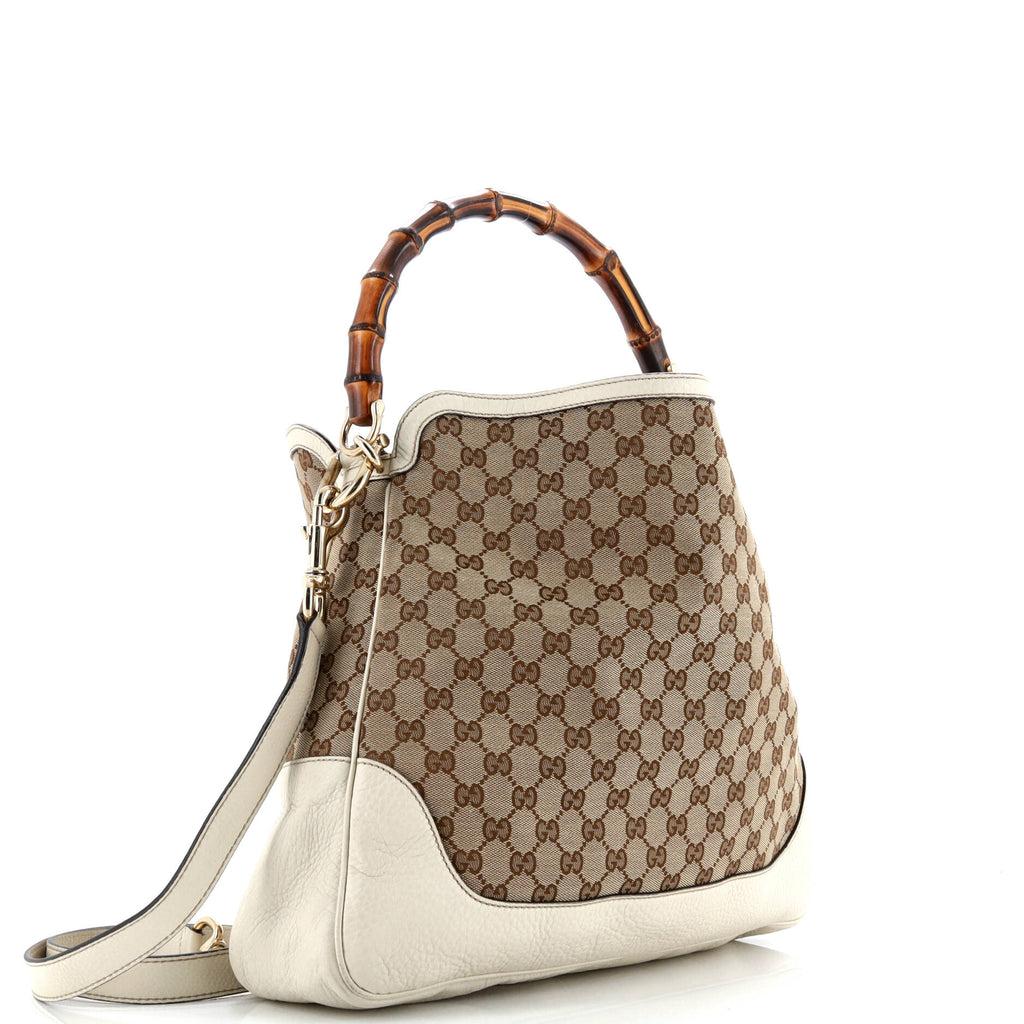 Diana Bamboo Shoulder Bag GG Canvas Medium
