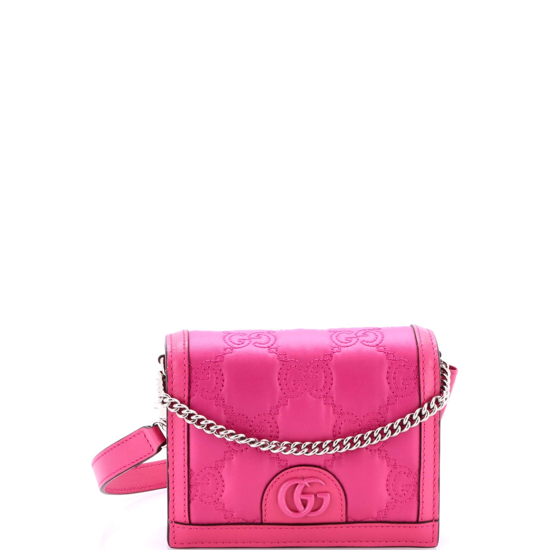 GG Marmont Flap Messenger Bag GG Matelasse Nylon with Leather Mini