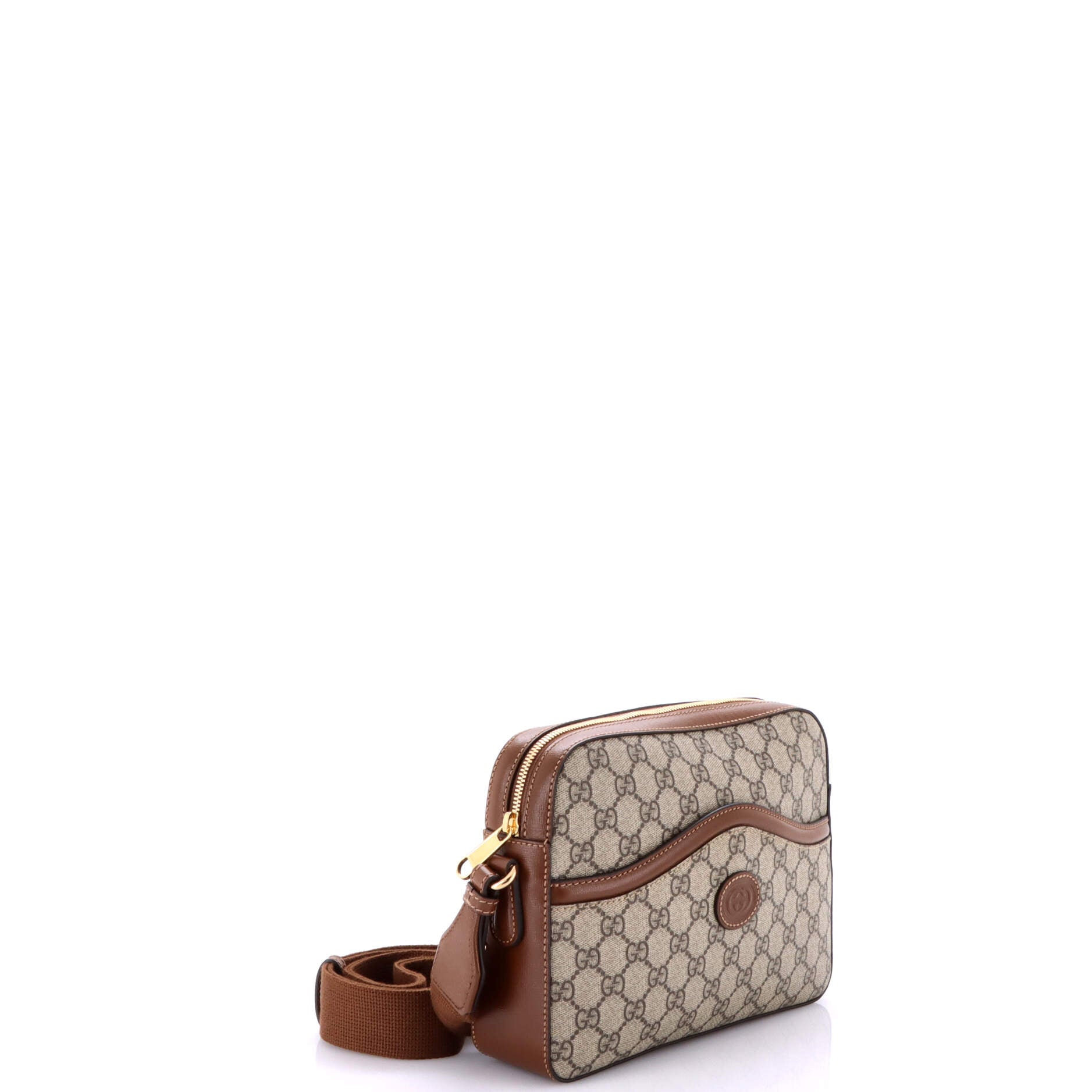 Interlocking G Patch Messenger Camera Bag GG Coated Canvas