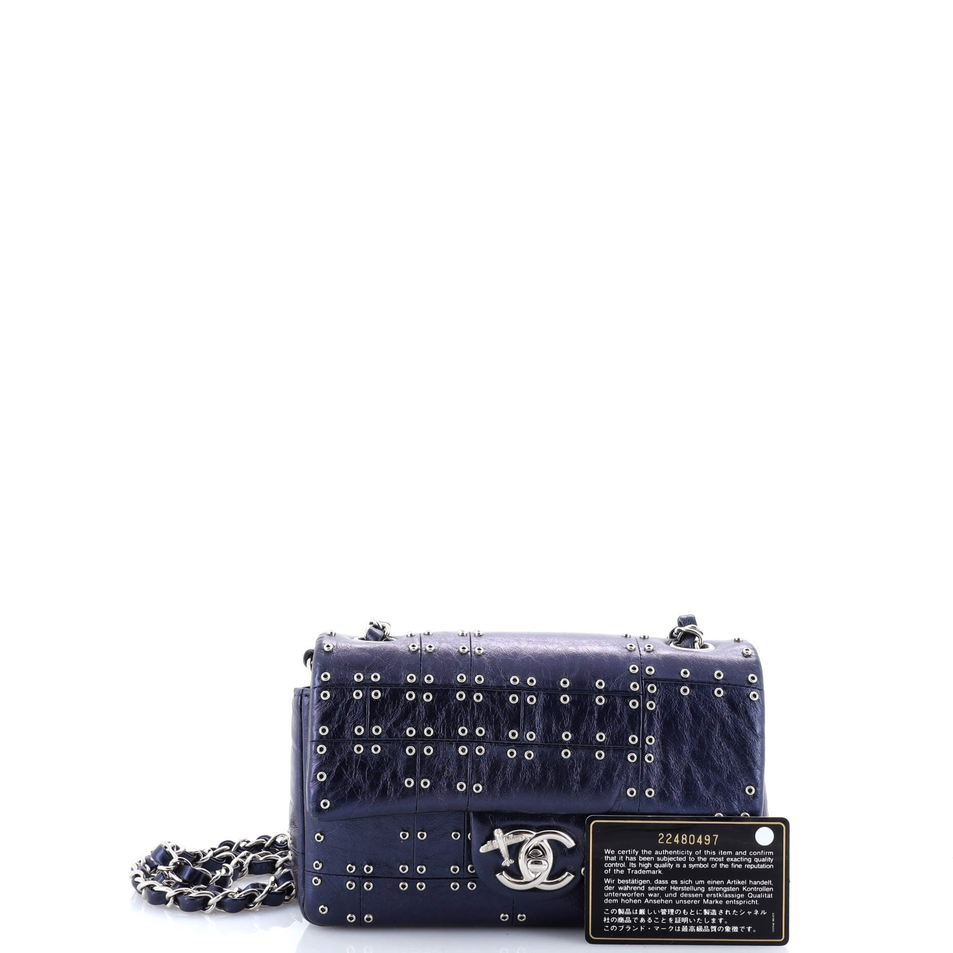 Airlines Classic Single Flap Bag Grommet Studded Calfskin Mini