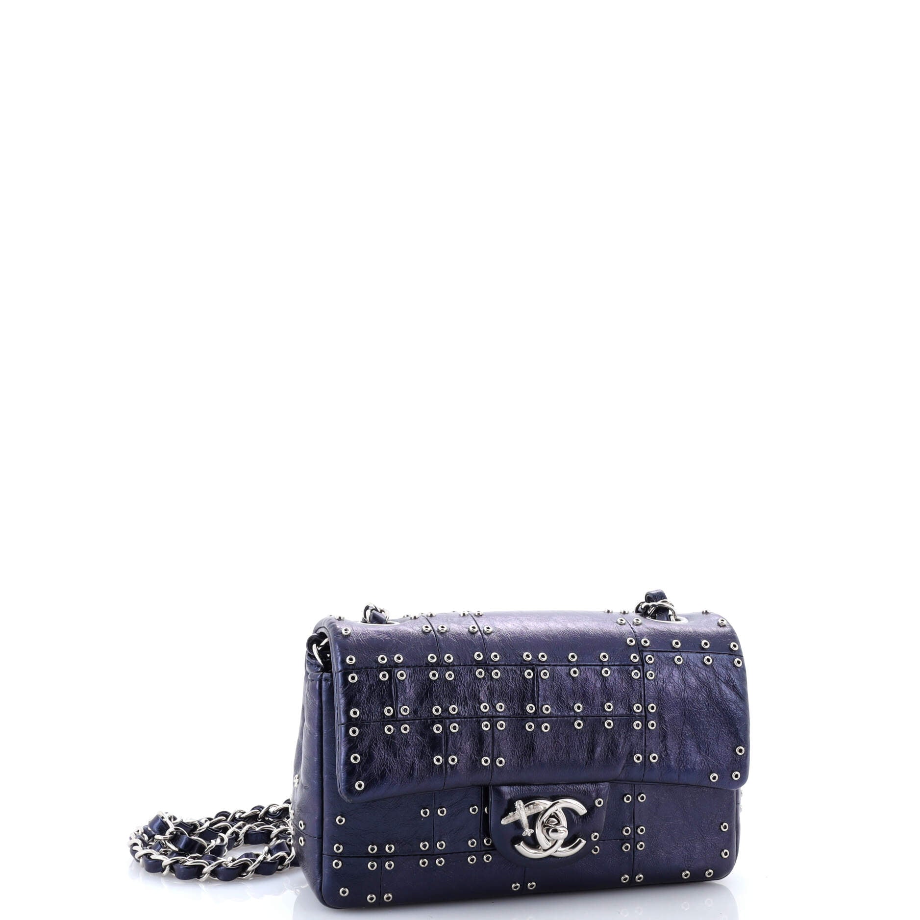 Airlines Classic Single Flap Bag Grommet Studded Calfskin Mini