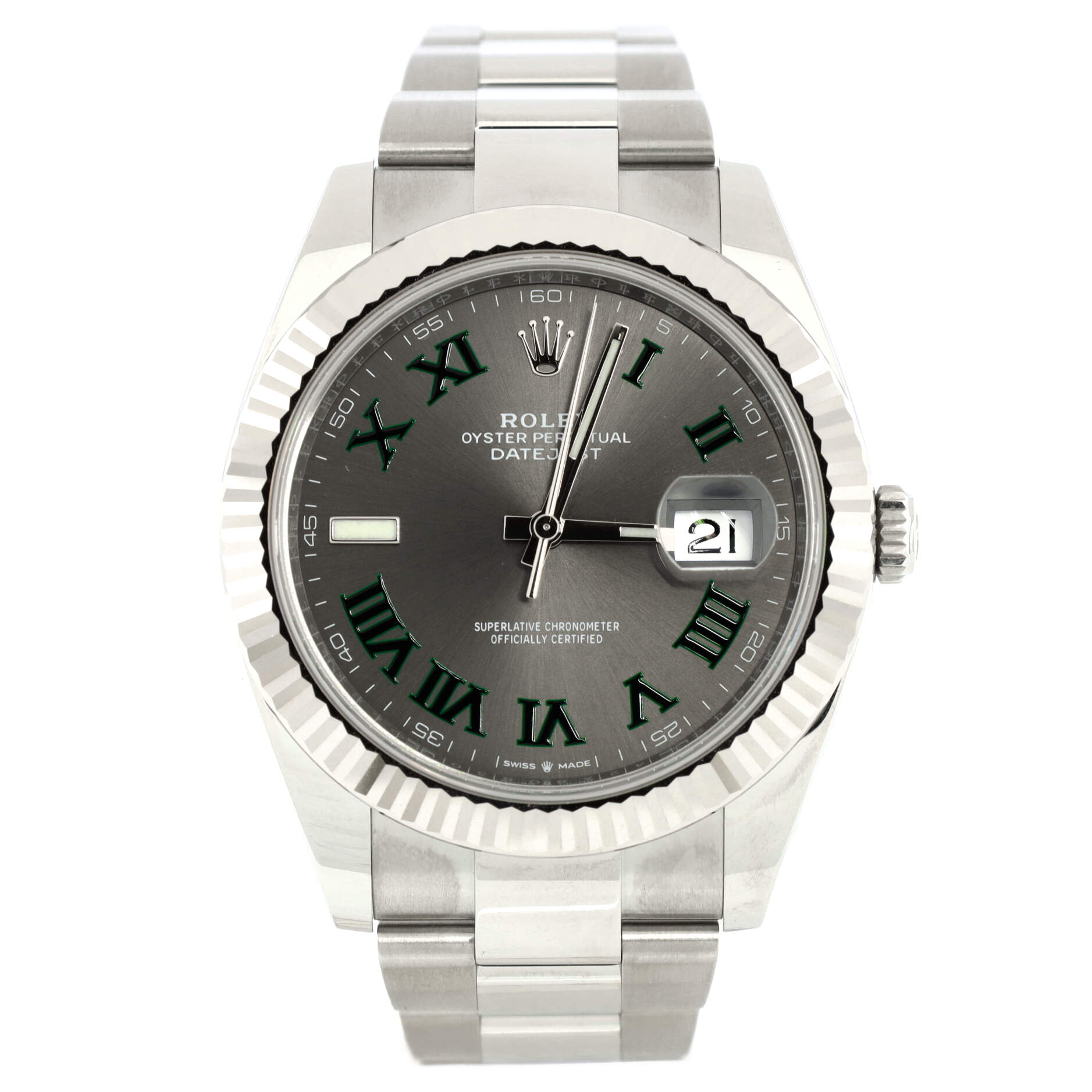 Oyster Perpetual Datejust Wimbledon Automatic Watch Stainless Steel and White Gold 41