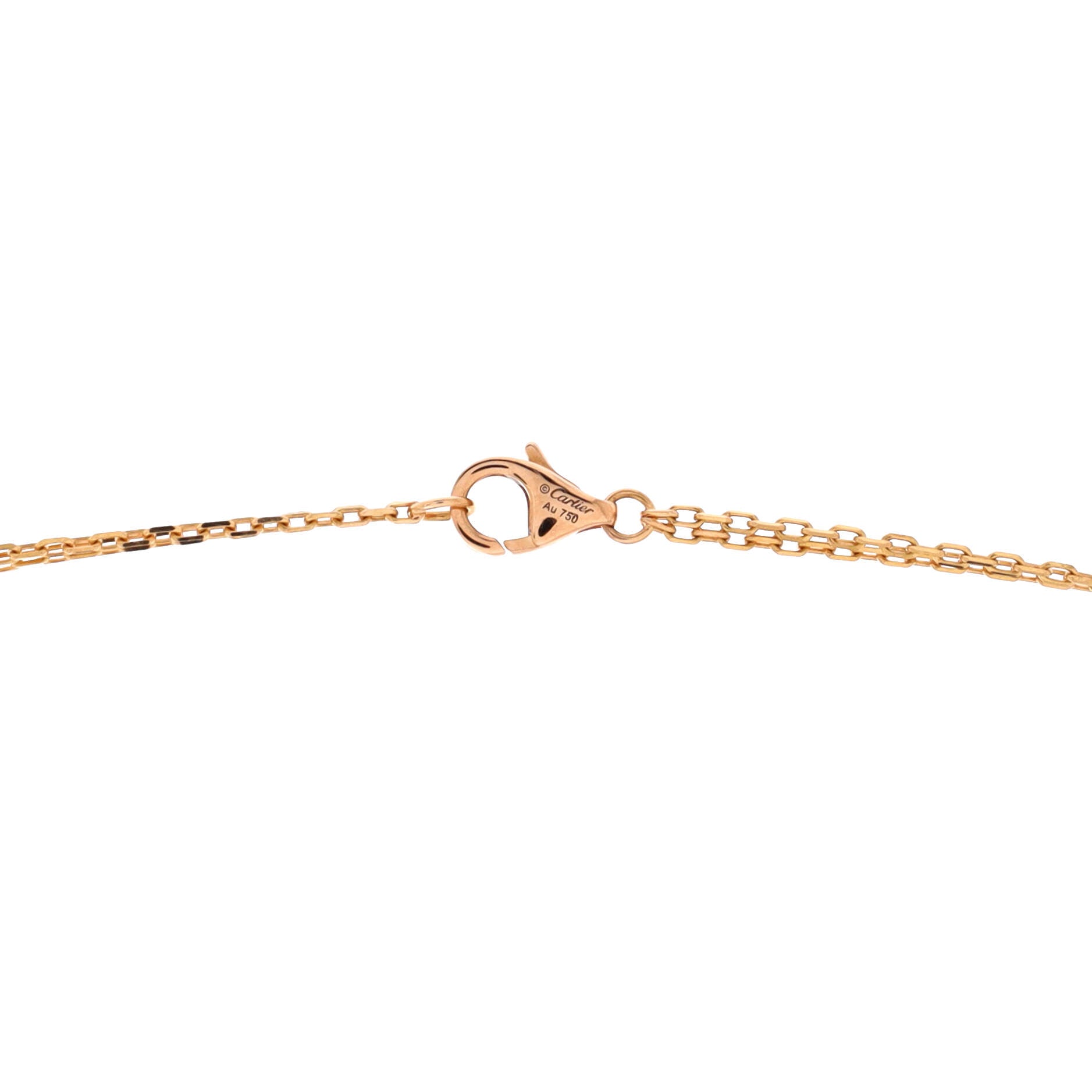 2 Diamonds Love Pendant Necklace 18K Rose Gold and Diamonds