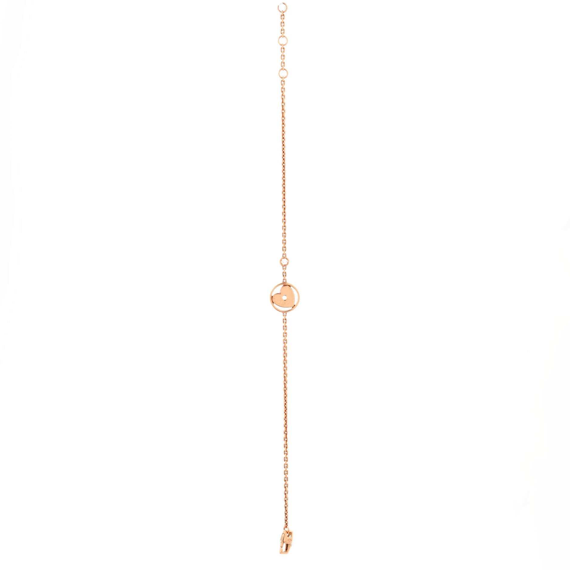 Idylle Blossom Monogram Heart Bracelet 18K Rose Gold with Diamond