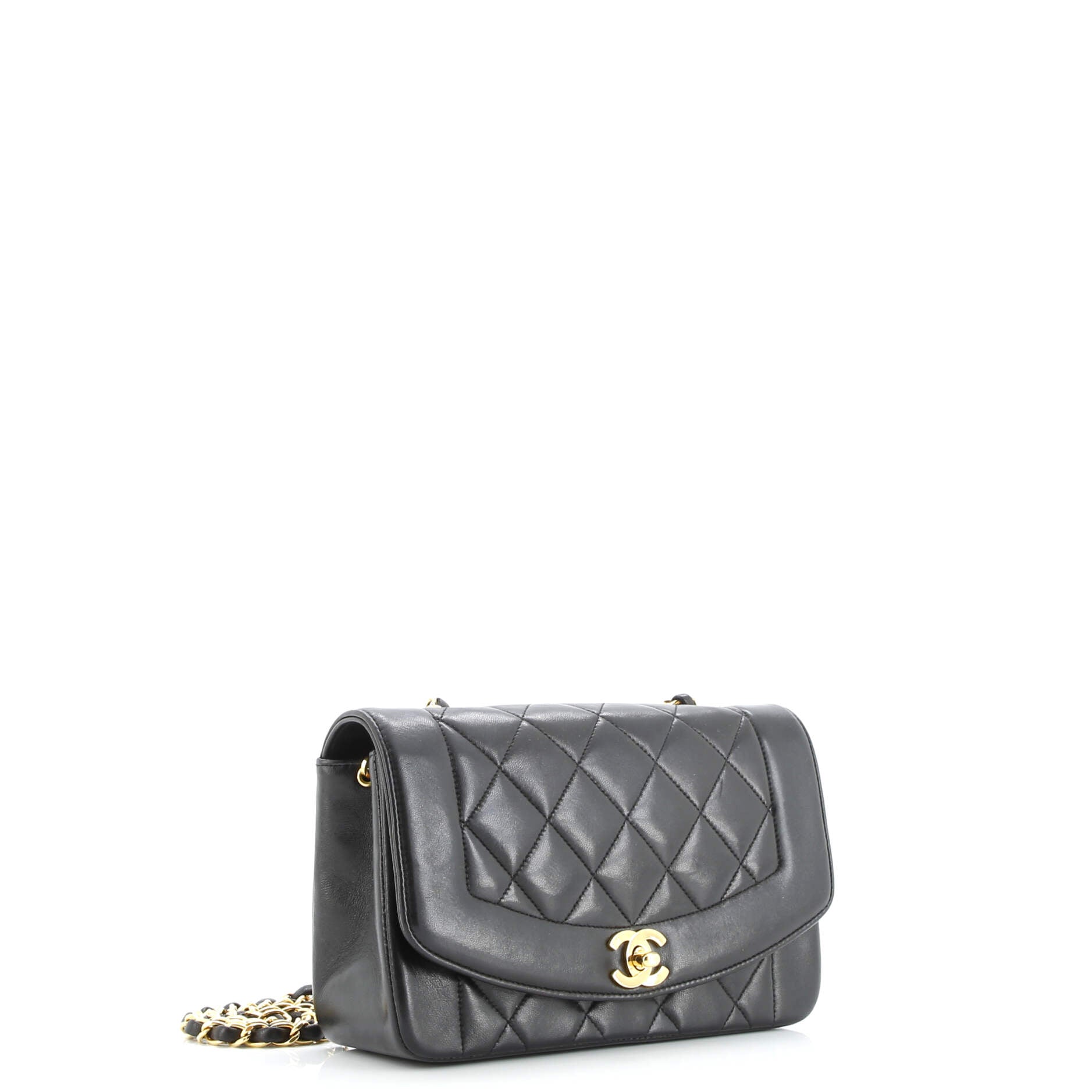 Vintage Diana Flap Bag Quilted Lambskin Small