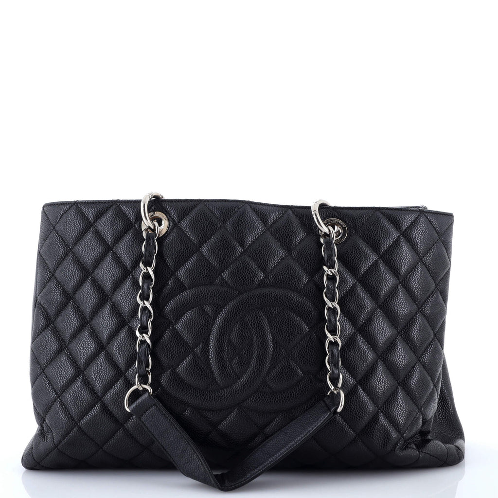 Grand Shopping Tote Quilted Caviar XL
