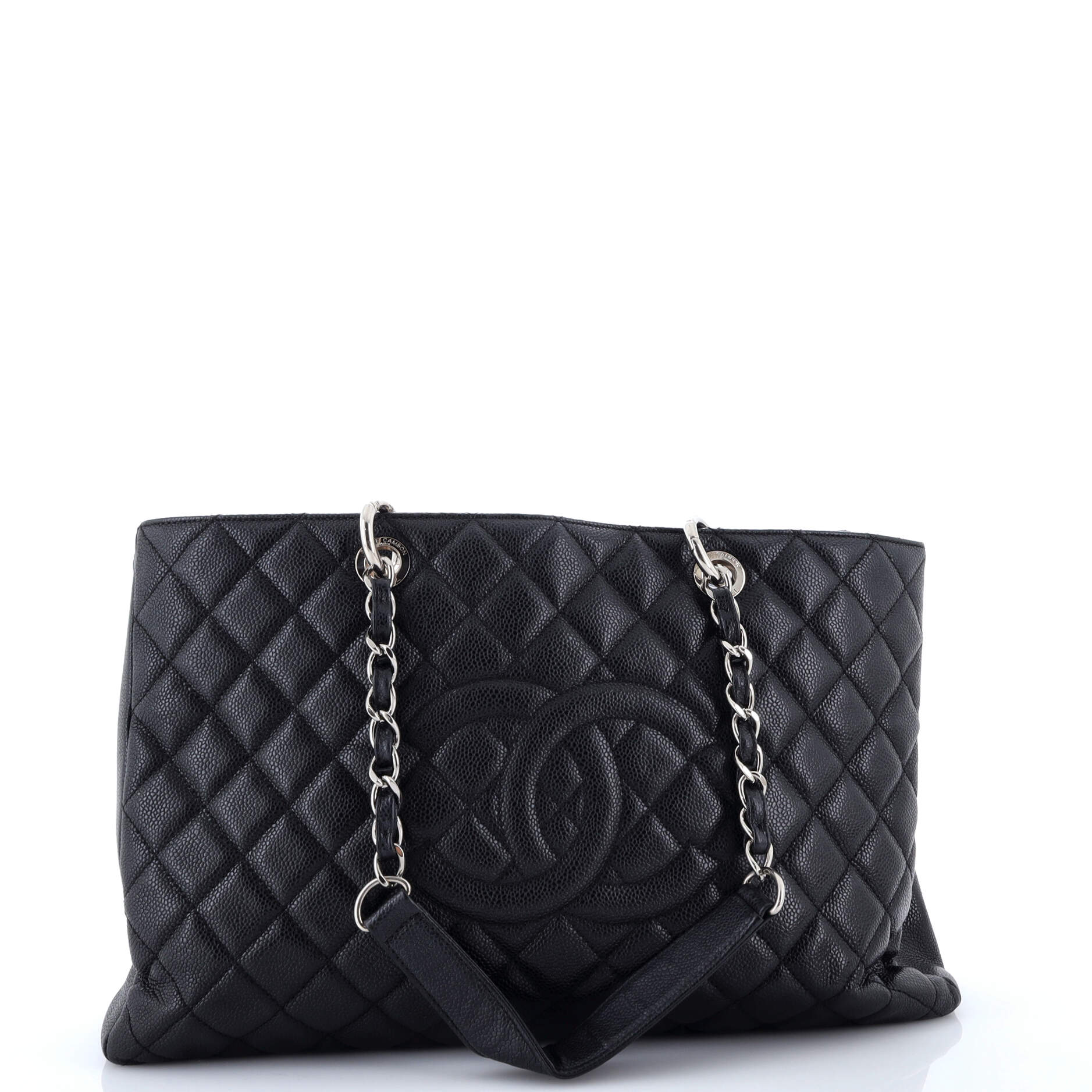 Grand Shopping Tote Quilted Caviar XL