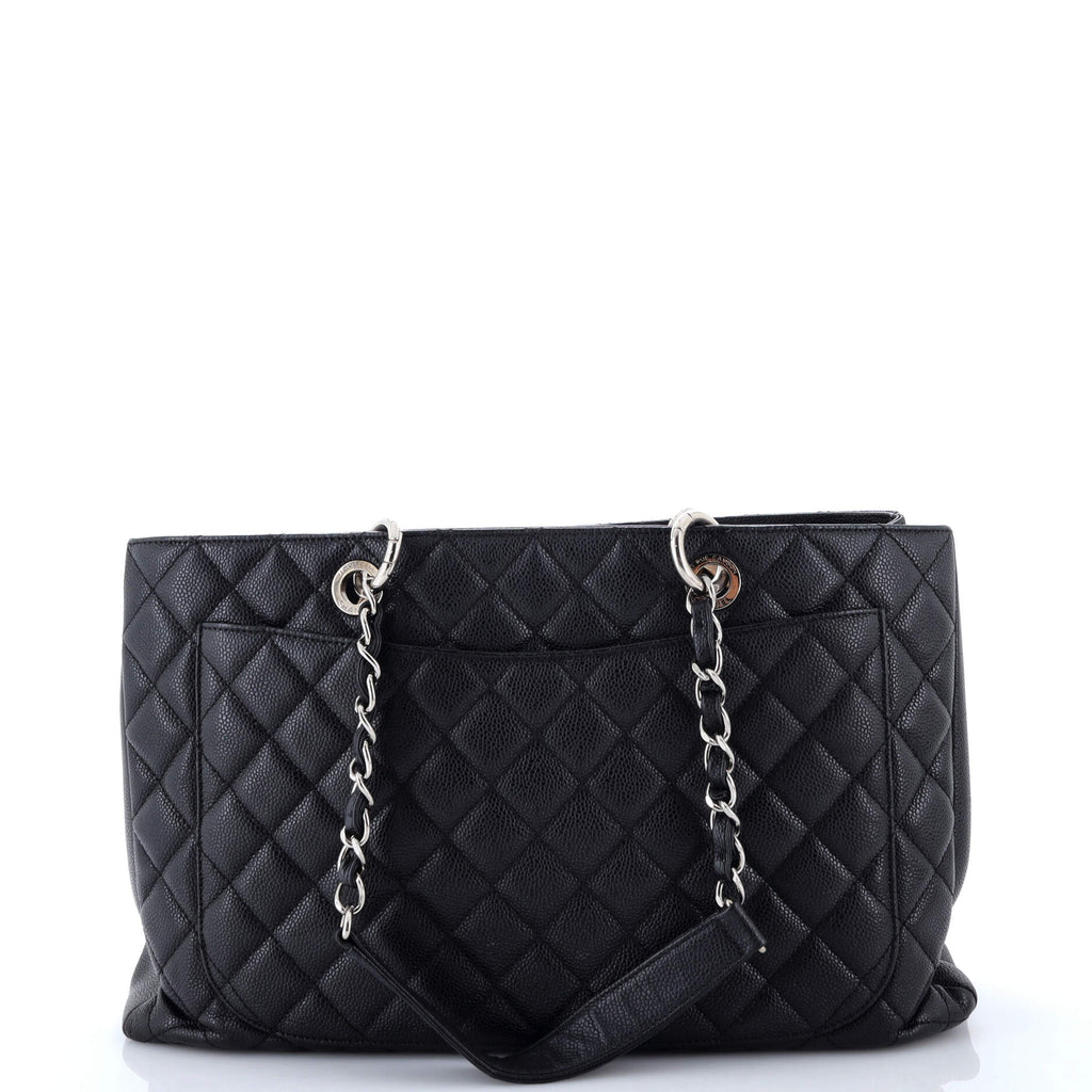 Grand Shopping Tote Quilted Caviar XL