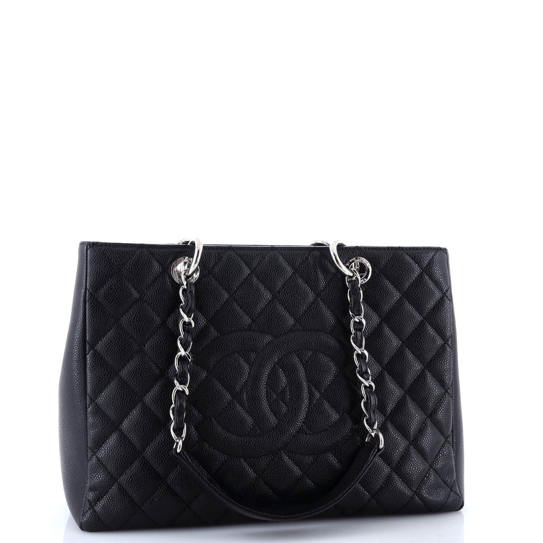 Grand Shopping Tote Quilted Caviar XL