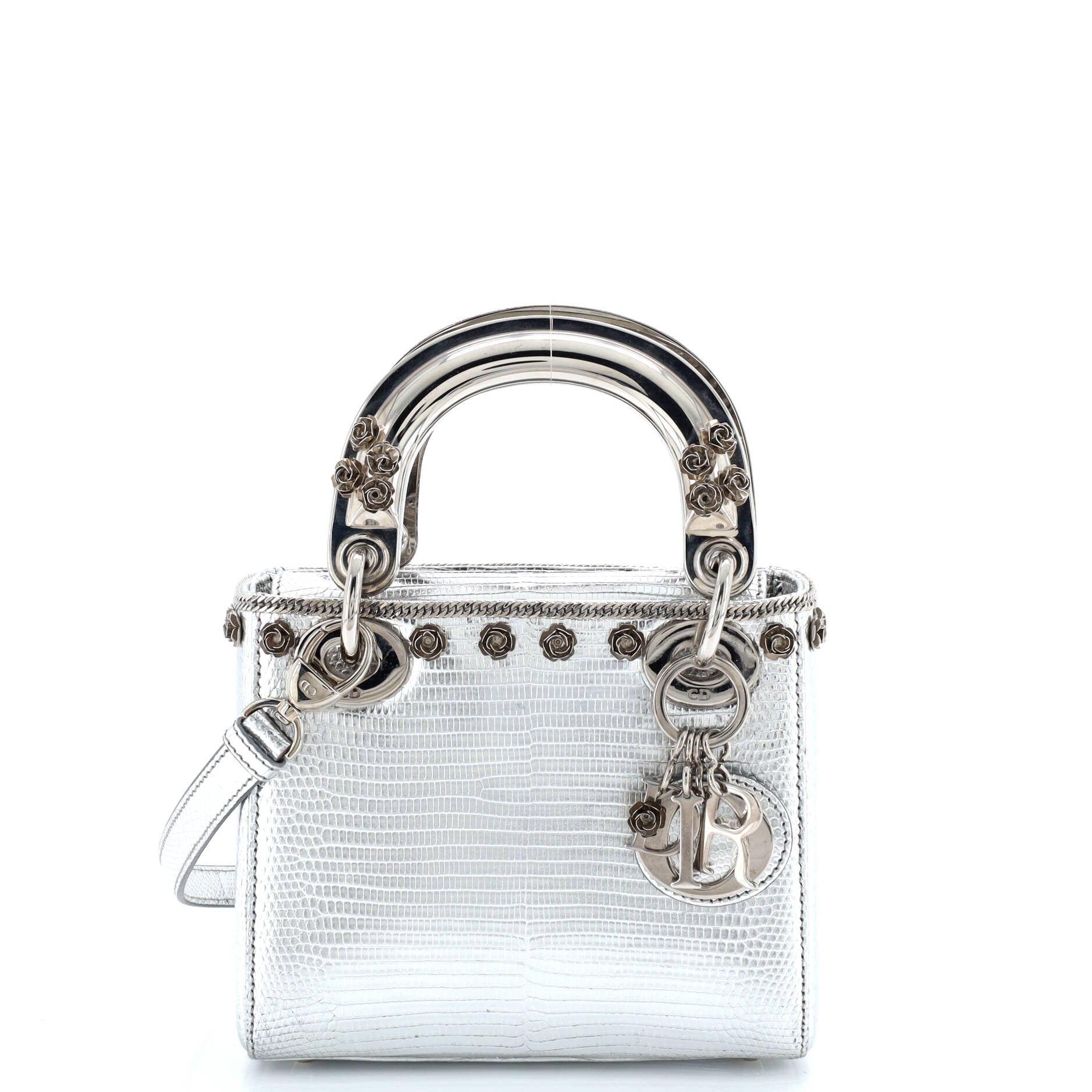 Lady Dior Bag Lizard with Metal Applique Mini